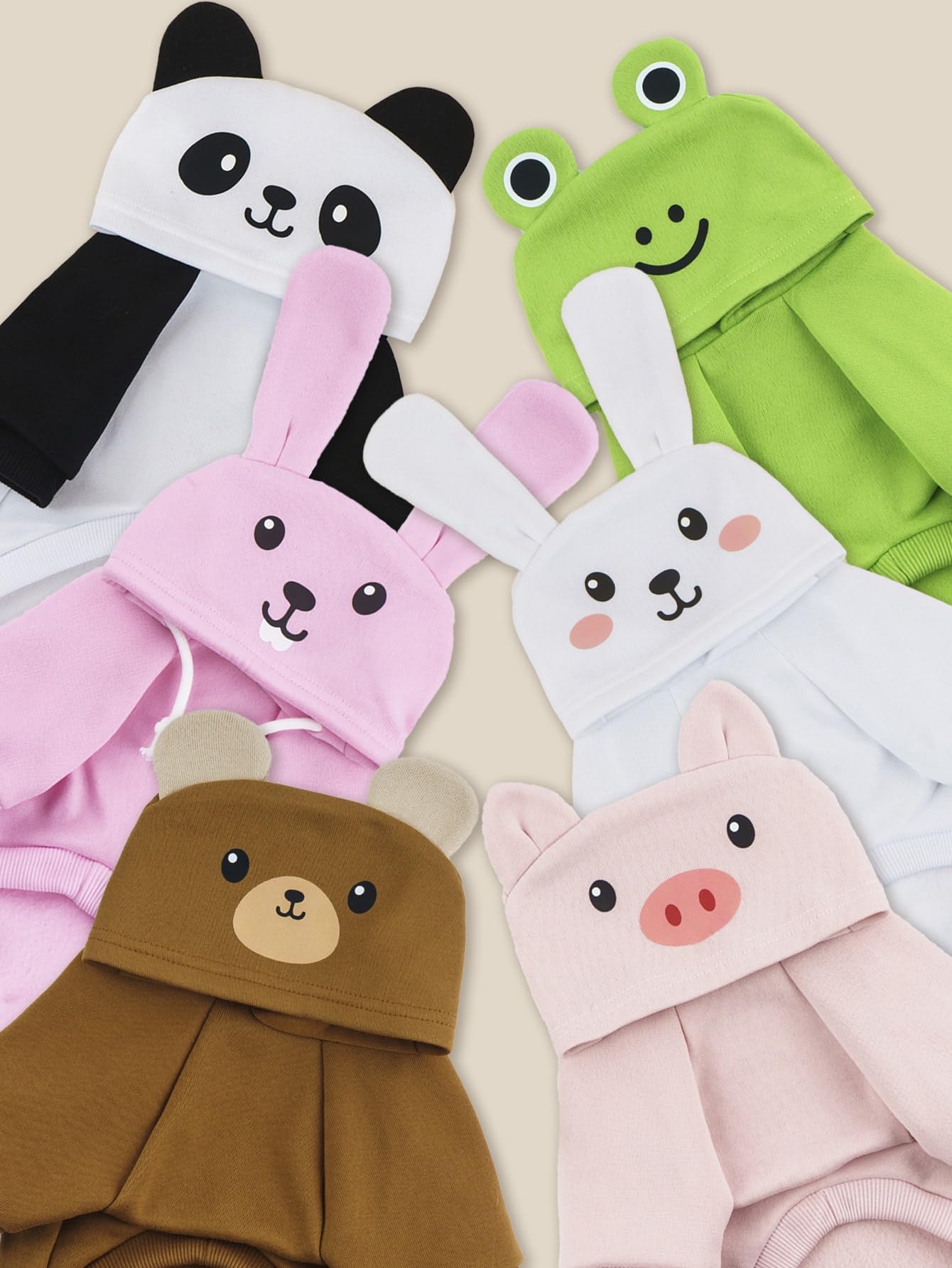 Qwinee Rabbit Dog Hoodie Dog Warm Jacket Coat Puppy Sweatshirt Christmas Halloween Dog Costume Cosplay Winter Dog Clothes Pet Apparel For Small Medium Dogs Cats Kitten Solid White Xl