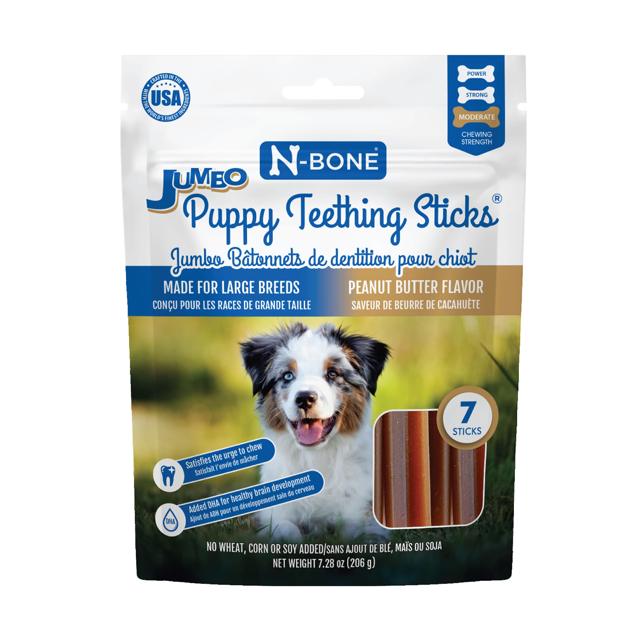 N-Bone Jumbo Puppy Teething Sticks Peanut Butter Flavor