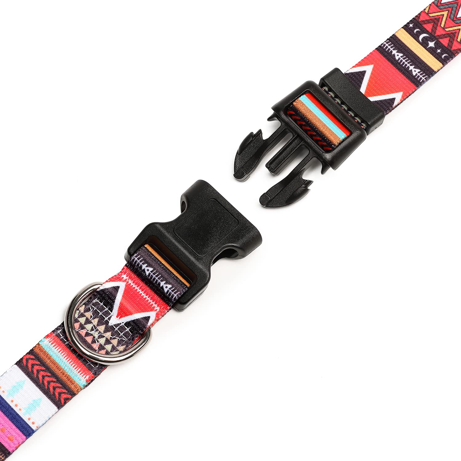 Mercano Adjustable Dog Collar - Special Design Patterns, Soft Nylon Comfortable Durable Pet Collar For Small Medium Large Dogs (M, Tribal Pink)