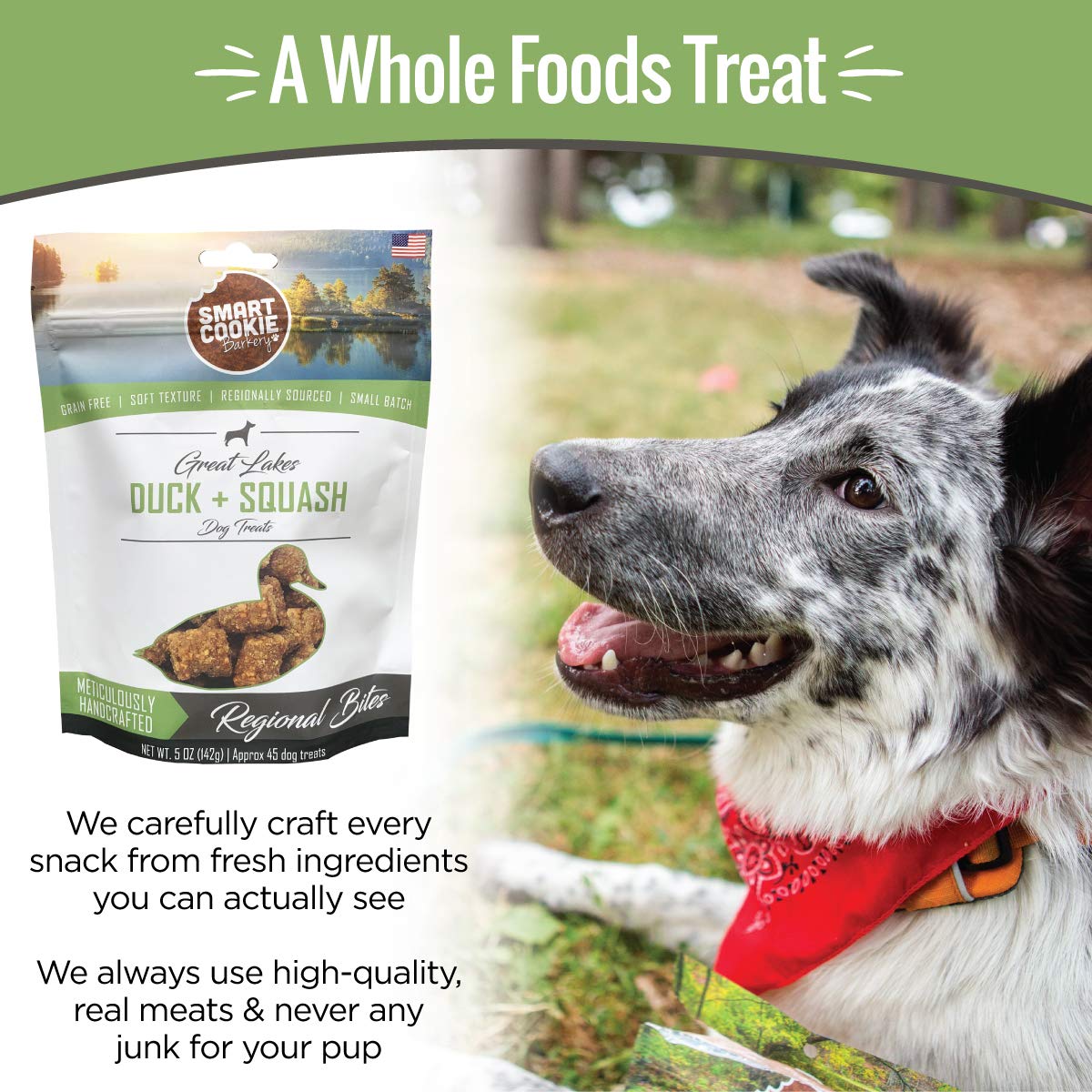Smart Cookie All Natural Soft Dog Treats - Duck & Squash - Training Treats for Dogs with Allergies or Sensitive Stomachs - Grain