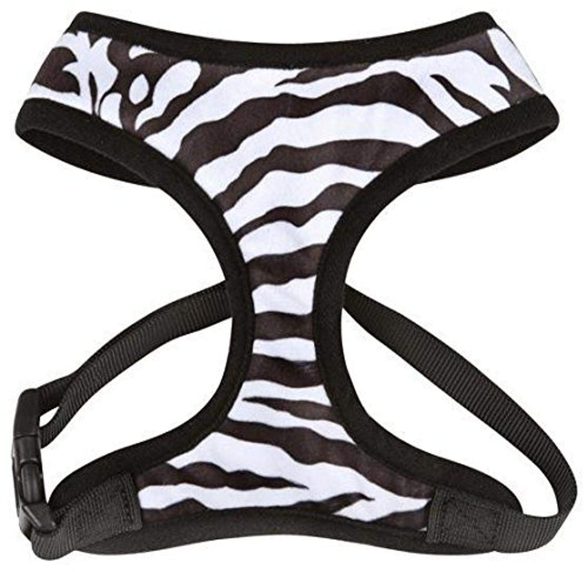 East Side Collection Polyester Plush Zebra-Print Dog Harness, Medium