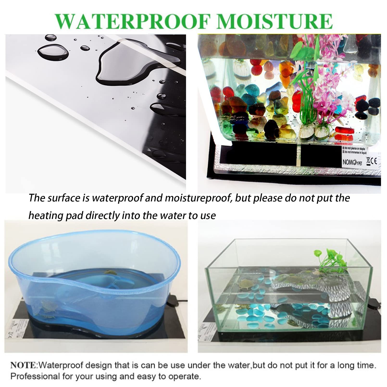 2 Pack 20W Reptile Heating Pad Tank Warmer With Temperature Control, Power Adjustment Under Terrarium Heater Heat Mat For Reptiles Turtle, Tortoise, Snakes, Lizard