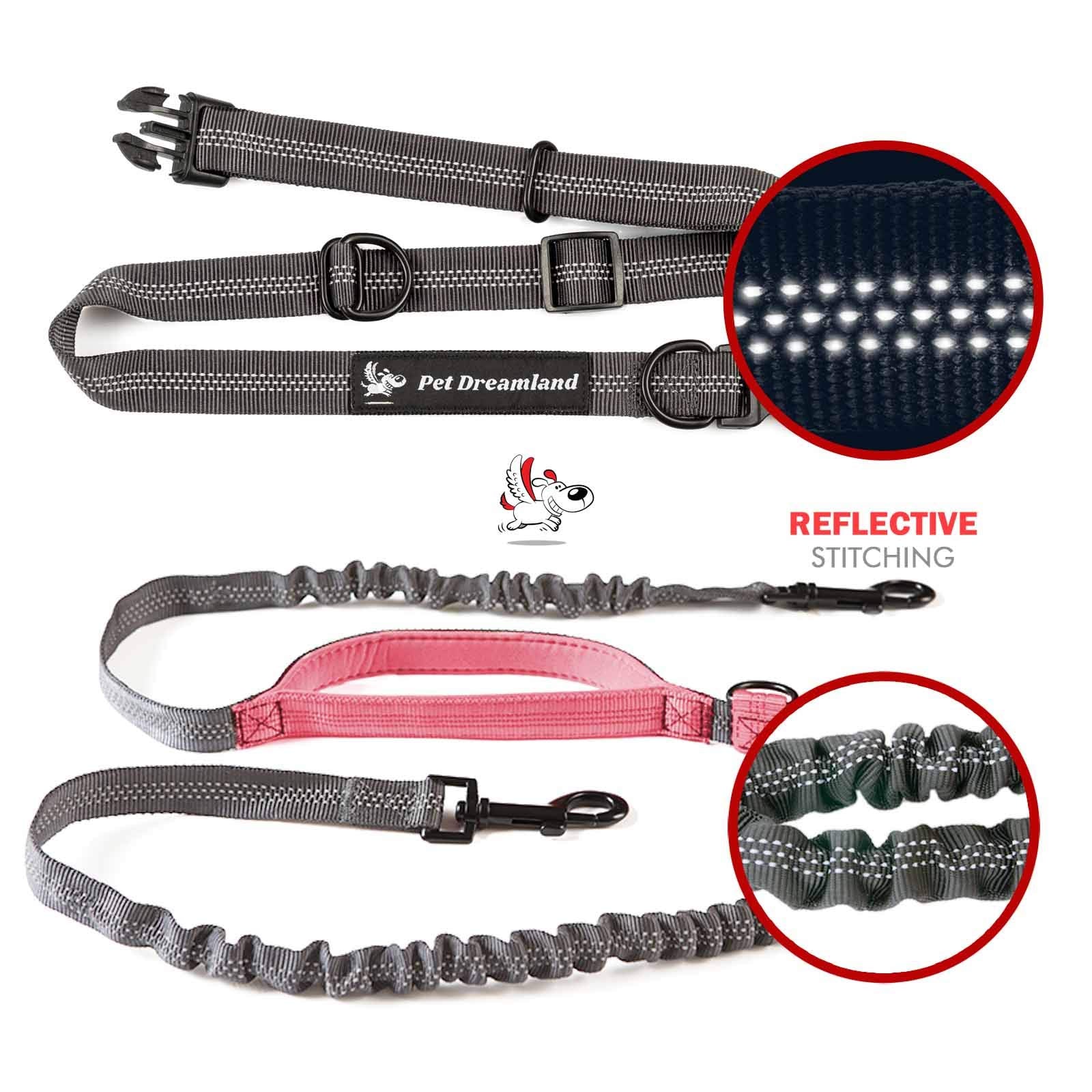 Adjustable Hands Free Dog Leash For Small Dogs | Waist Leash For Dog Walking | Dog Running Leash | Hiking Leash For Medium Dogs | Service Dog Leash Belt | Dog Walking Accessories | Bungee Dog Leash