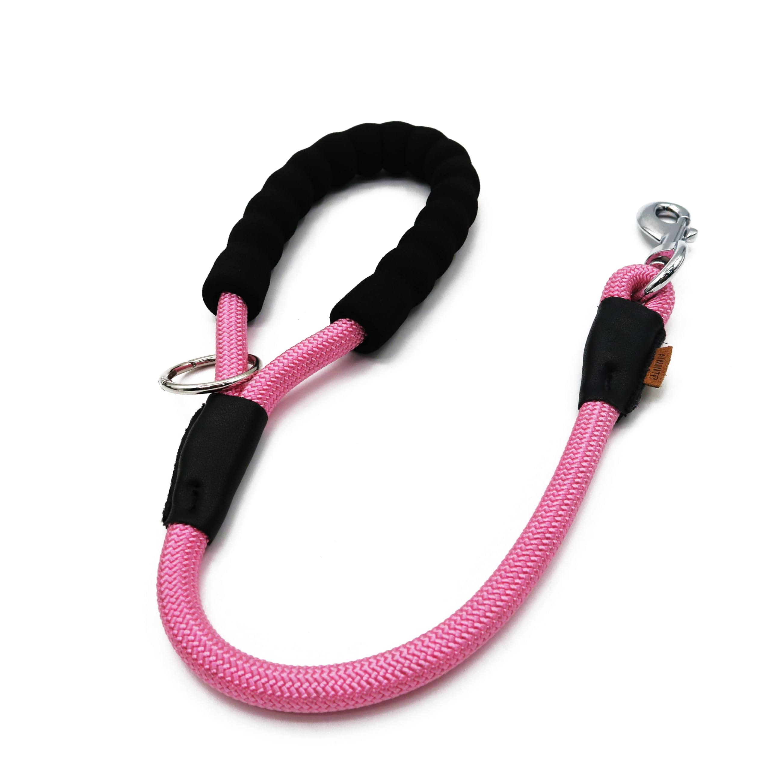 Aiminto Dog Leash, Braided Rope Traction - Walking Training Lead for Medium/Large Dogs ((1/2 '') x 2FT, Pink)