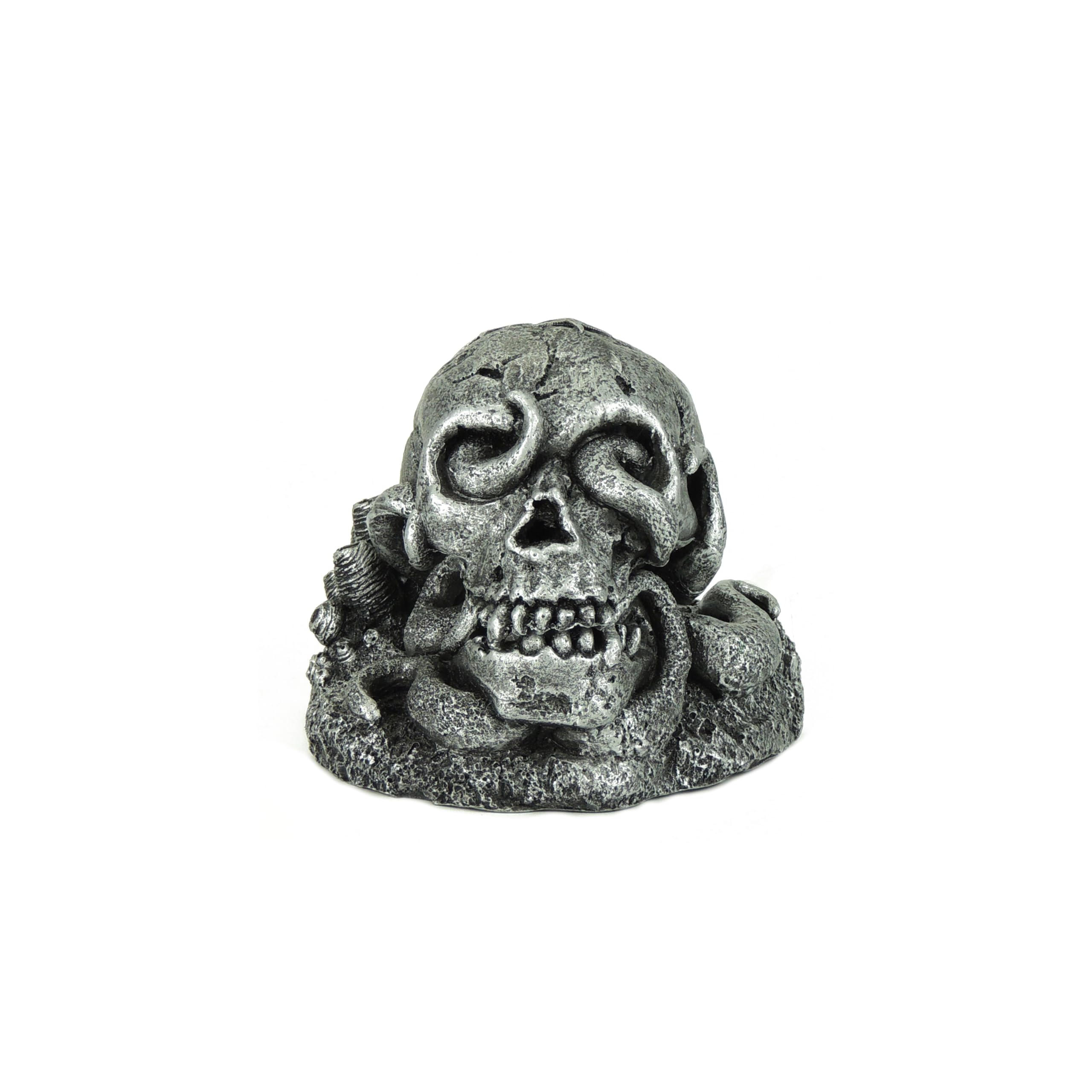 CLASSIC Skull with Octopus Aquarium Ornament (Action Feature) - Fish Tank Decoration - 125x108x112mm
