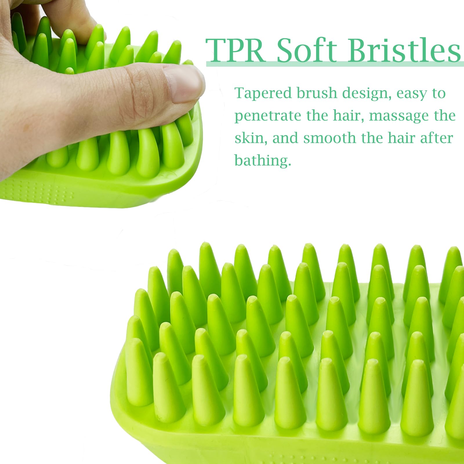Yintoper Dog Bath Brush, Pet Silicone Shampoo Brush, Rubber Shower Wash Curry Brush For Short Long Haired Dogs Cats Shedding Gro