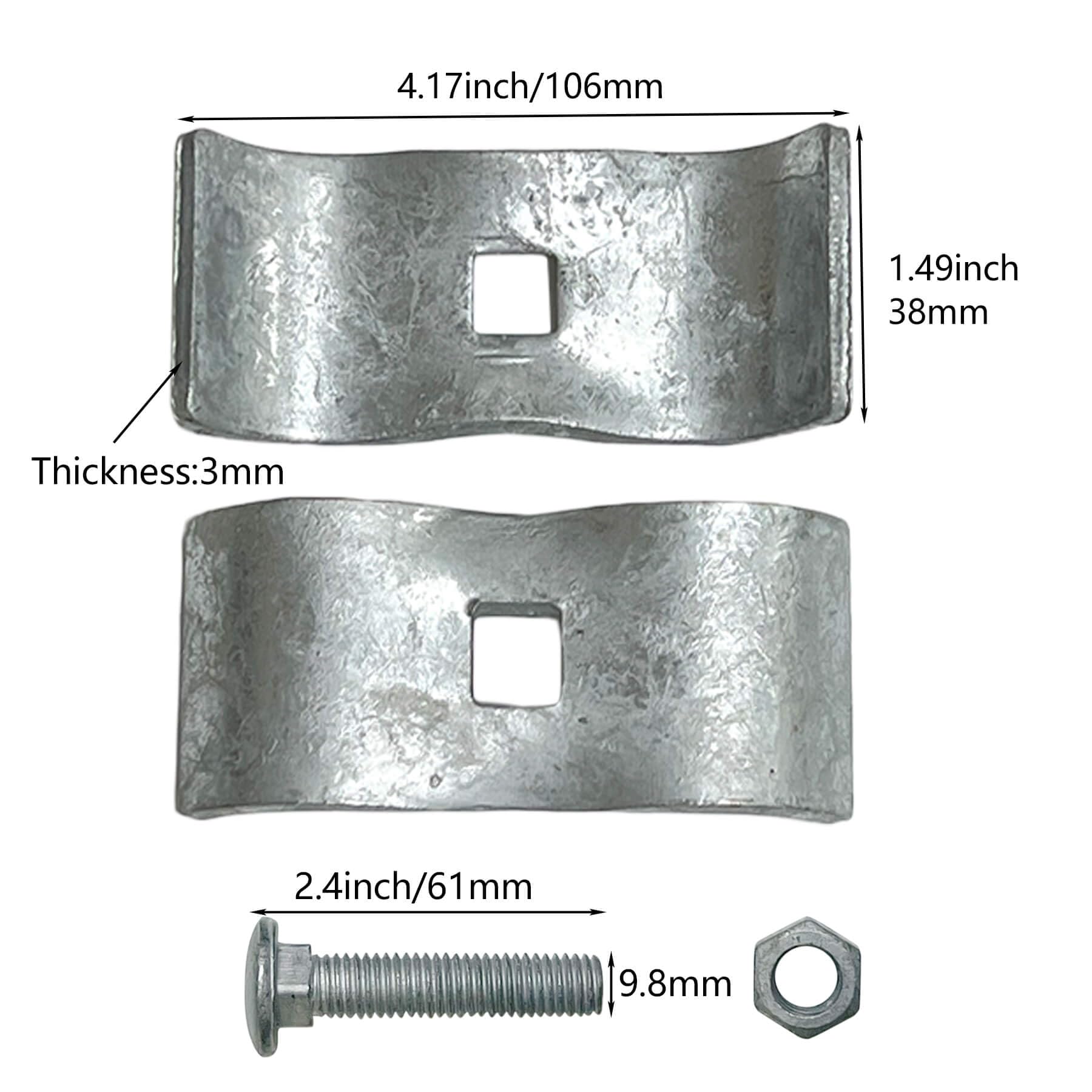 Chain Link Fence Panel Clamps/Galvanized Steel Panel Clamp 1-5/8' (8 Set)/ Kennel Clamps: Chain Link Fence Pipe Panel Frames, Saddle Clamp, Kennel Clamp