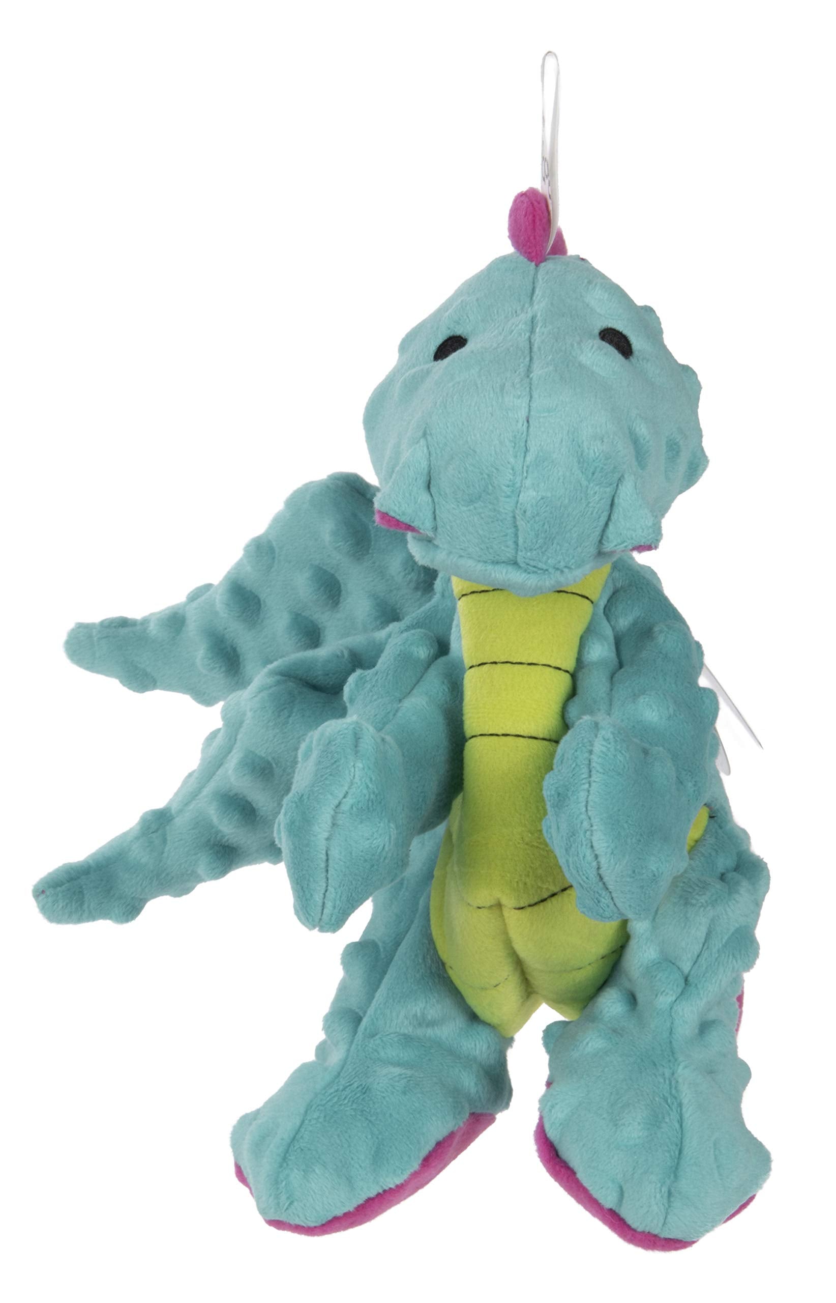 Godog Bubble Plush Dragons Squeaky Dog Toy, Chew Guard Technology - Turquoise, Small