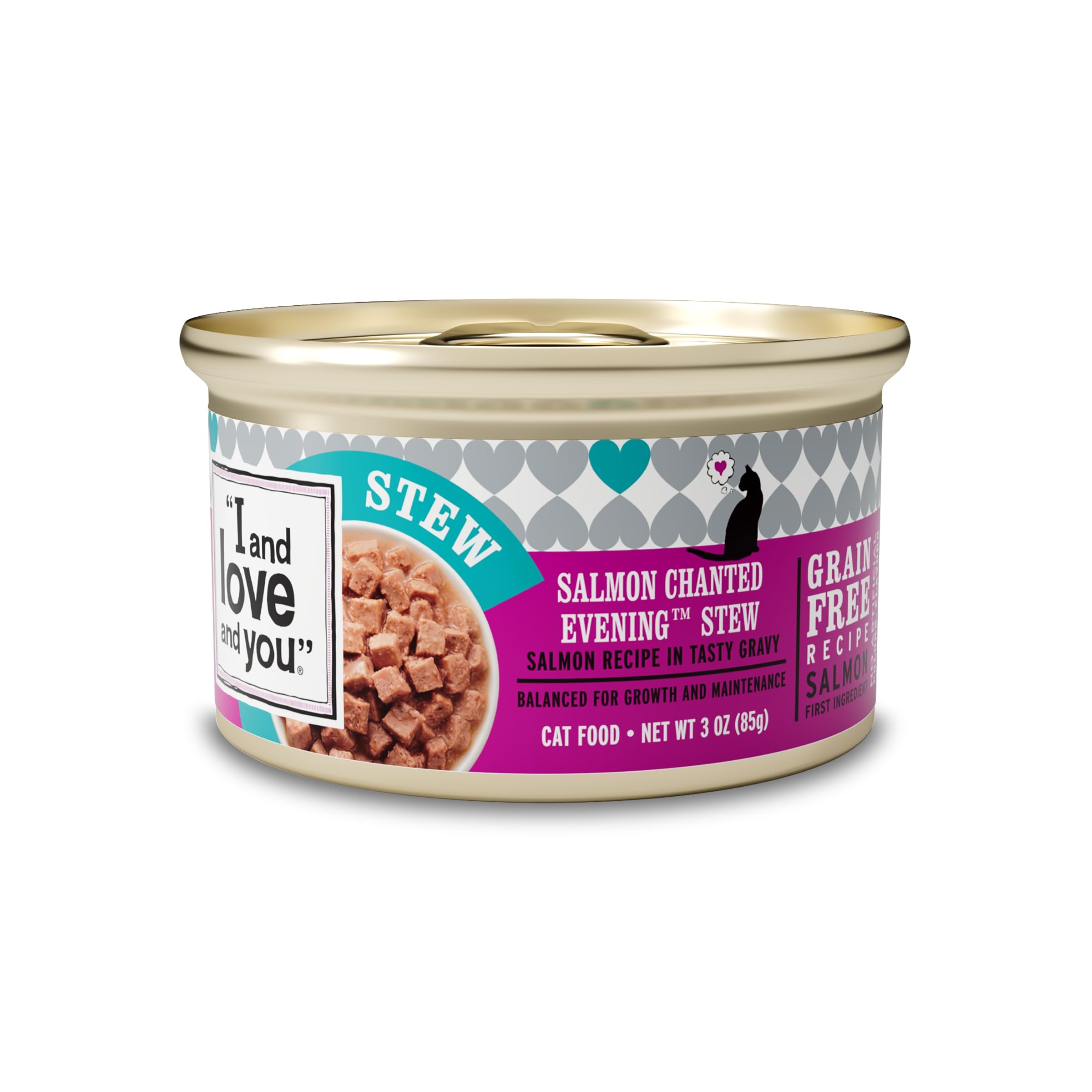 I and love and you Wet Cat Food - Salmon Chanted Evening Stew - Salmon Recipe, Grain Free, Filler Free, 3oz Pack of 24 Cans