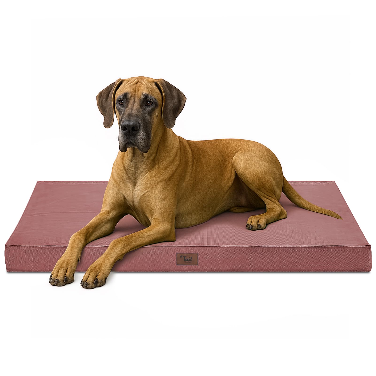 Tail Stories Outdoor Extra Large Dog Bed, Jumbo Waterproof Dog Bed For Large Dogs, Orthopedic Egg Foam Pet Bed Mat With Removabl