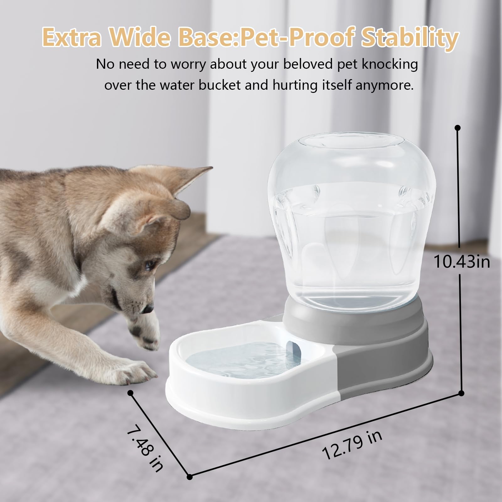 4L Automatic Dog Water Bowl Dispenser - Staltwo Pet Water Dispenser,Large Capacity Water Feeder For Cats And Dogs, Bpa-Free,4-Li