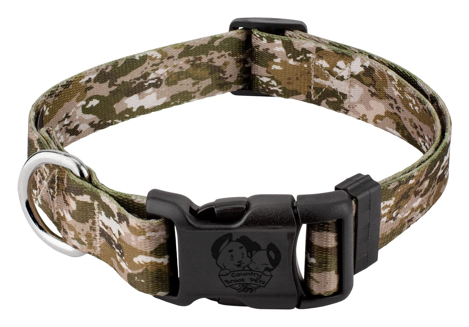 Country Brook Petz - Deluxe Desert Viper Camo Dog Collar - Made In The U.S.A. - Camouflage Collection With 17 Rugged Designs (1 Inch, Extra Large)