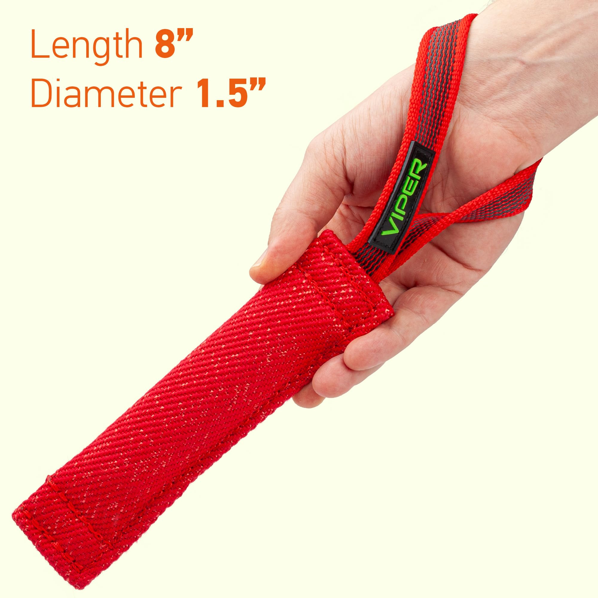 Viper Heavy Duty French Linen Dog Bite Tug Toy - K9 Trainer, Tough and Durable for Dogs Shutzhund IPO K-9 - Red - 12in L x 1.5 W