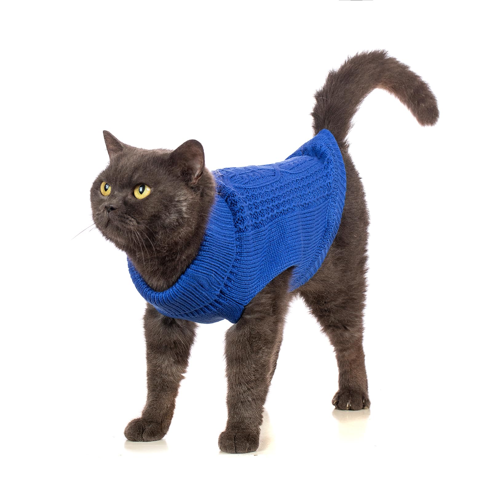 Jnancun Cat Sweater Keep Your Pets Cozy, 16 Color Turtleneck Knitted Sleeveless Dog Sweater, Winter Outfits For Cats & Small Dogs During Cold Seasons(Dark Blue, X-Small)