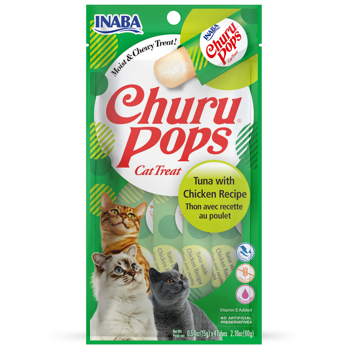 Inaba Churu Pops Moist And Chewy Cat Treat Tuna With Chicken Recipe 4 Tubes