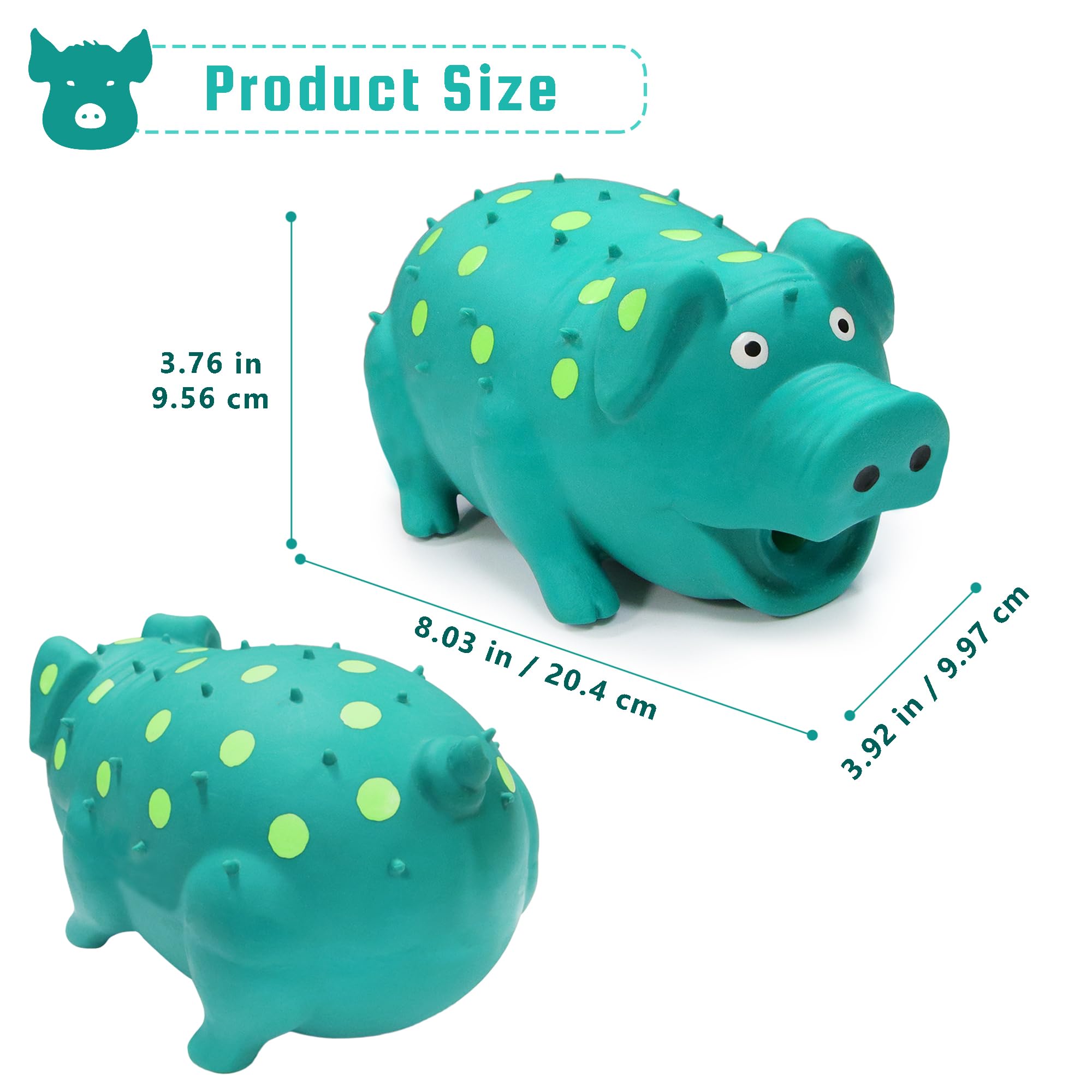 Llspet Squeaky Pig Dog Toy That Oinks, Latex Pig 8 Inch Grunting Dog Toys, Durable Dog Chewing Toys For Small Medium Large Dogs(