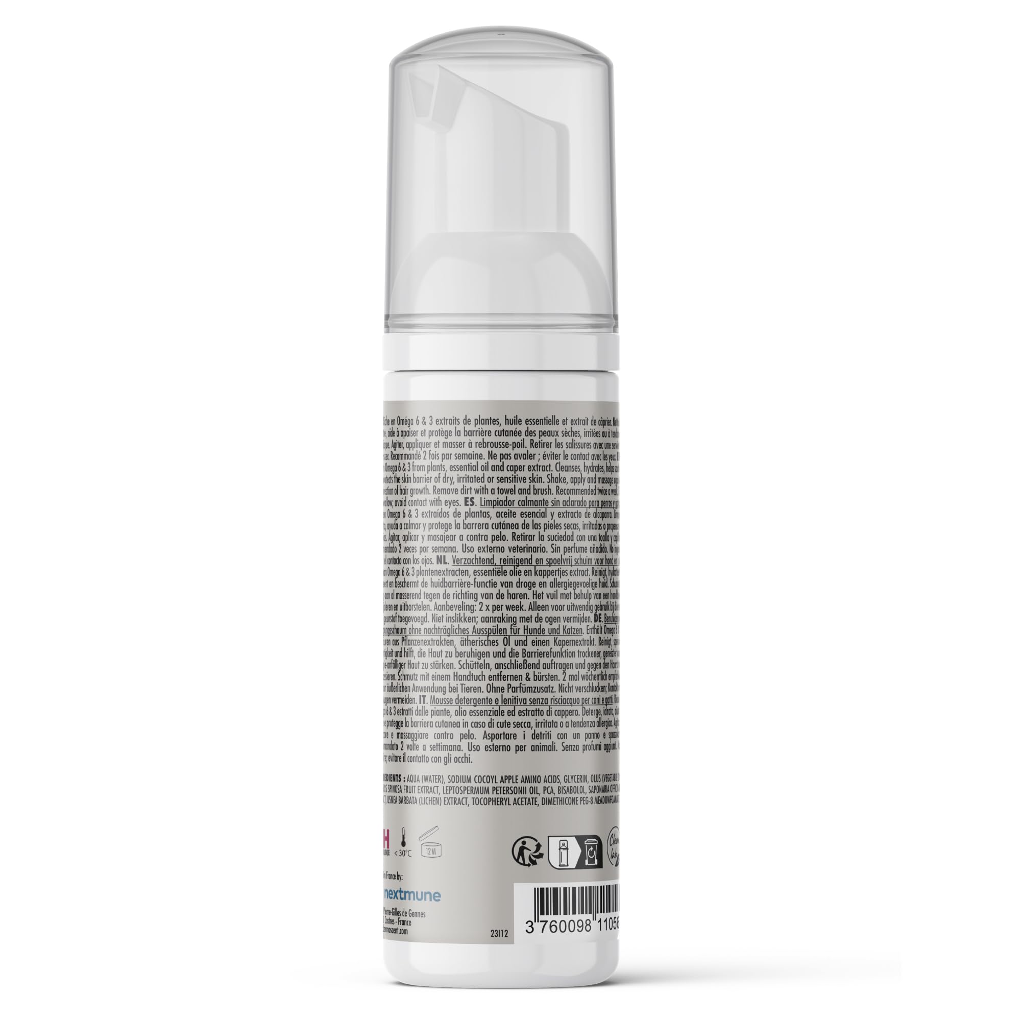 Dermoscent Atop 7 Mousse - Waterless Dog Shampoo For Dogs & Cats - Cleansing Soothing Dry Shampoo For Itchy Skin Relief & Allergy-Prone Skin - 150 Ml