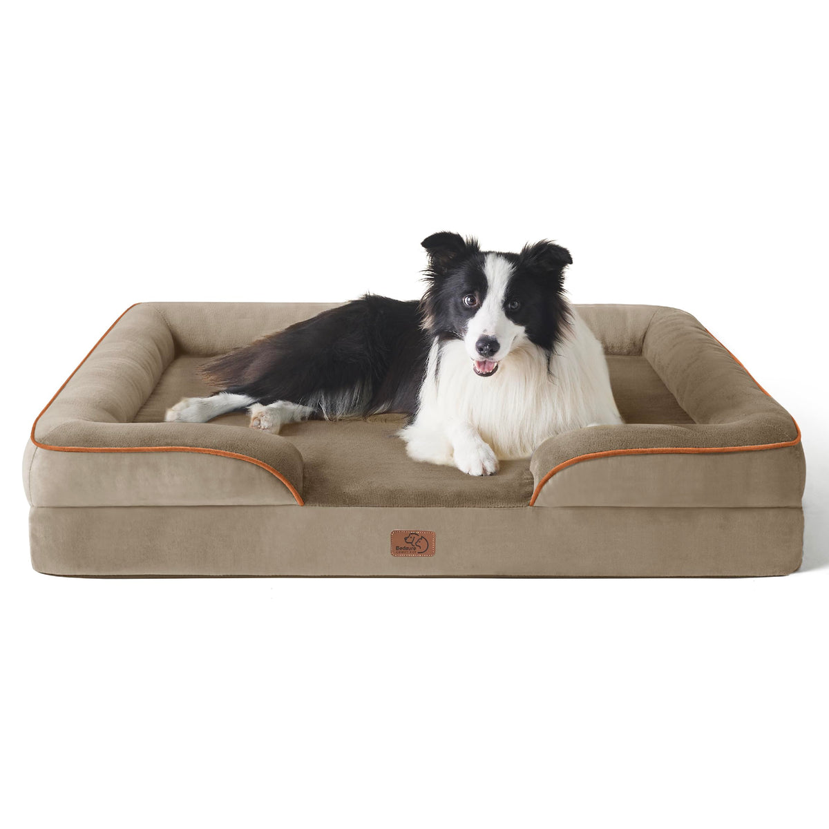 Bedsure Orthopedic Dog Bed For Large Dogs - Big Washable Dog Sofa Beds Large, Supportive Foam Pet Couch Bed With Removable Washable Cover, Waterproof Lining And Nonskid Bottom, Hazel