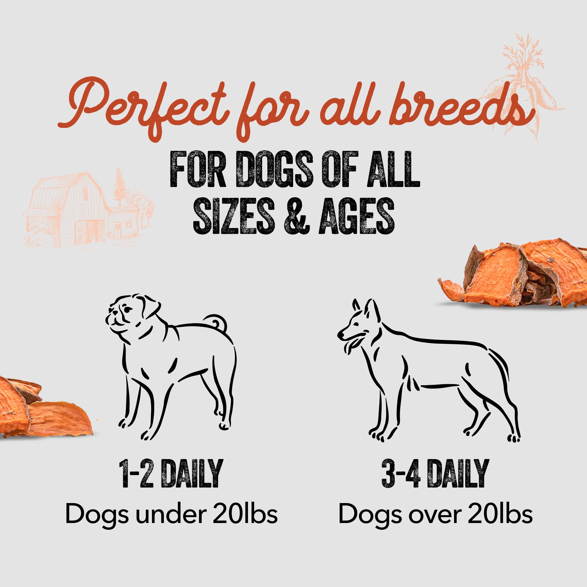Gaines Family Farmstead Sweet Potato Chews for Dogs - 8 oz Bag, Single Ingredient, Dehydeated Sweet Potato Dog Treats, High Fibe