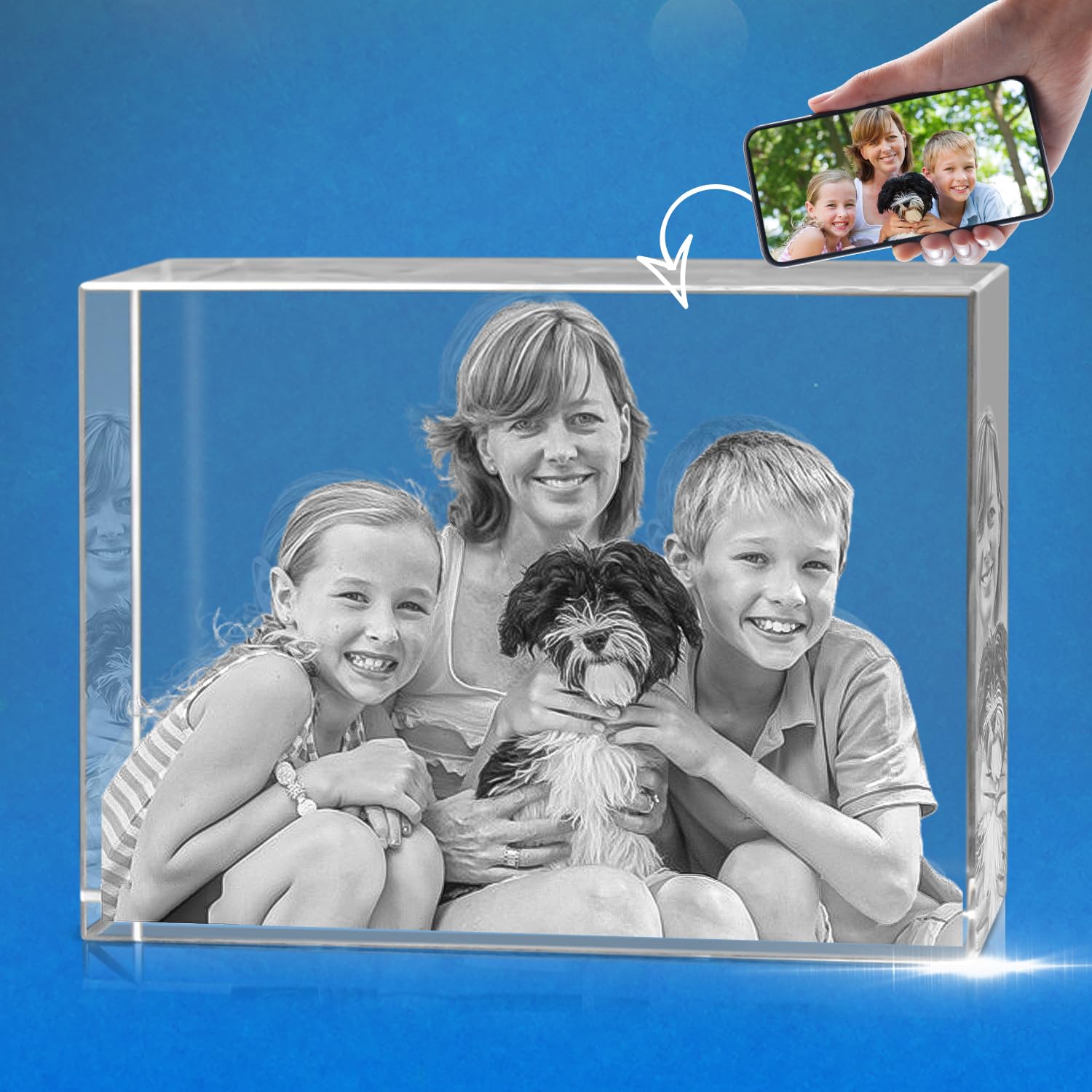 Han'S Laser Pet Memorial Gifts, Personalized 3D Crystal Photo For Loss Of A Dog Gift, Custom Picture Frame For Dogs Or Cats Owne