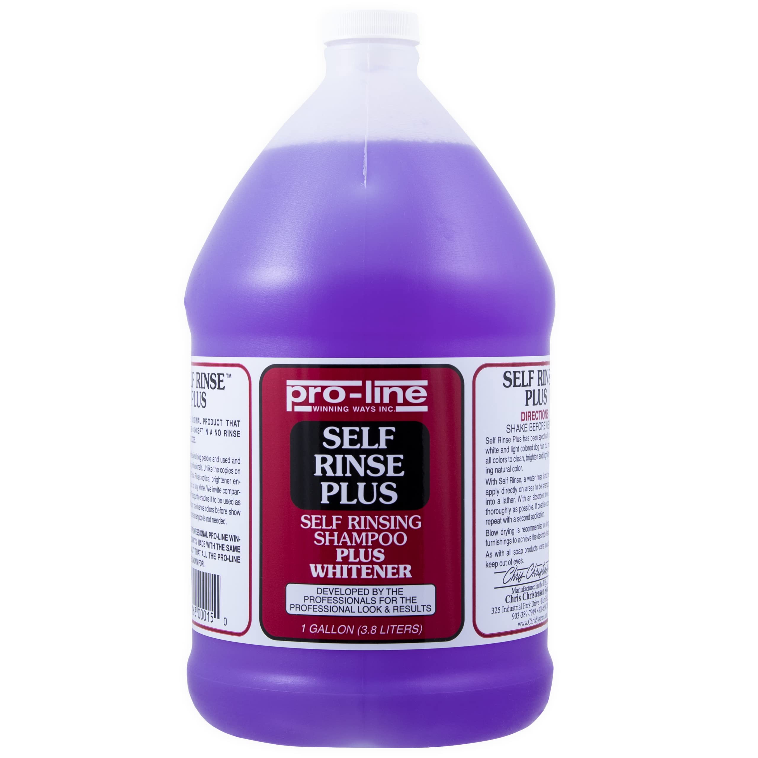 Chris Christensen Proline Self Rinse Plus Dog Shampoo, Groom Like A Professional, Brightens And Whitens, No Rinse Cleaner, Made In Usa