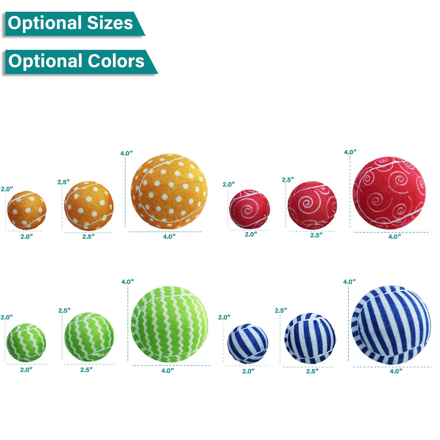 AMA SPORT Squeaky Tennis Balls for Dogs 12 Pack 2.0 Squeaky Tennis Balls for New Puppy Small Dog Toys for Fetch, Exercise, Outdo