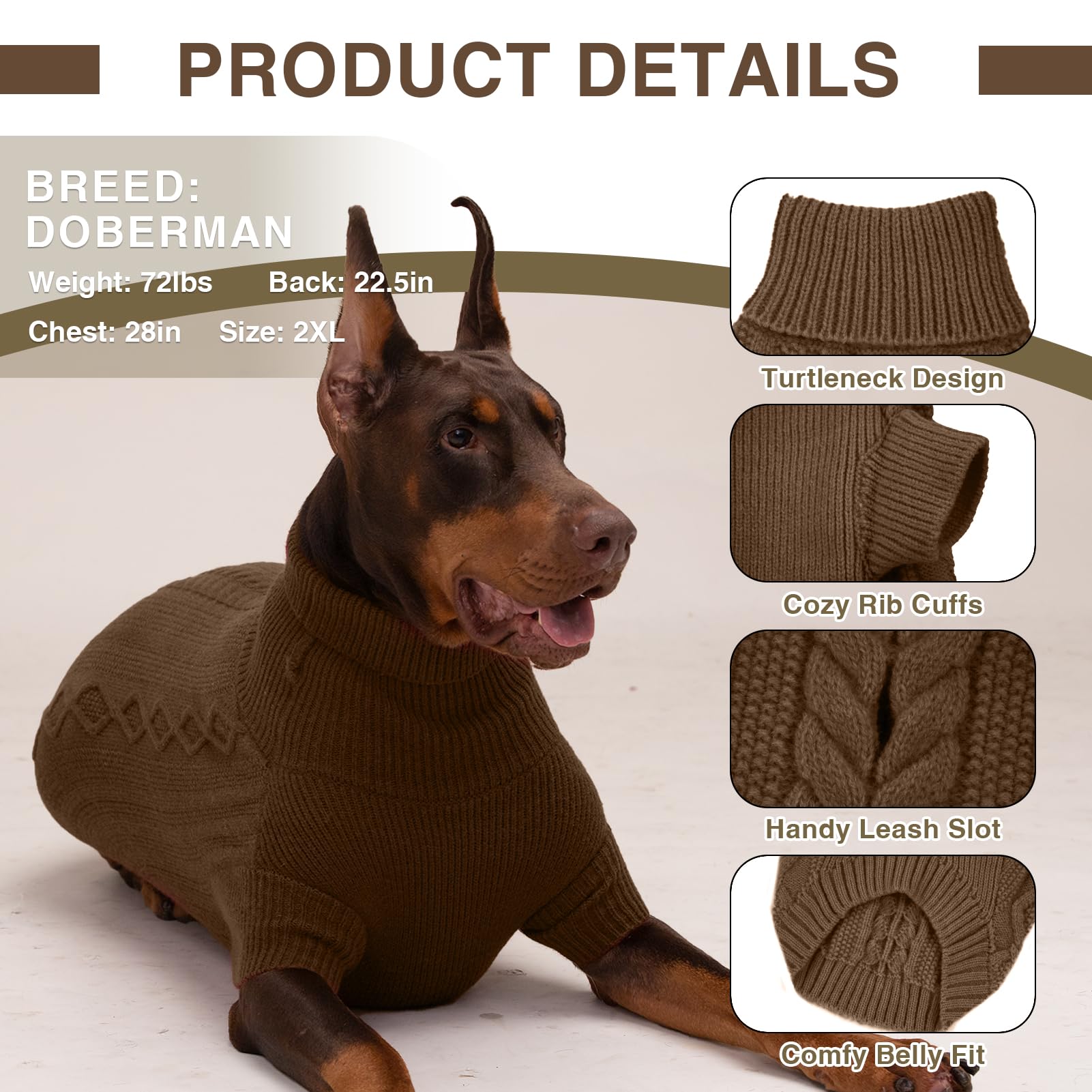 Small Dog Sweater, Fall Dog Sweaters Boy, Girl Dog Sweater Thanksgiving, Dog Sweatershirt With Harness Hole, Cute Puppy Christma