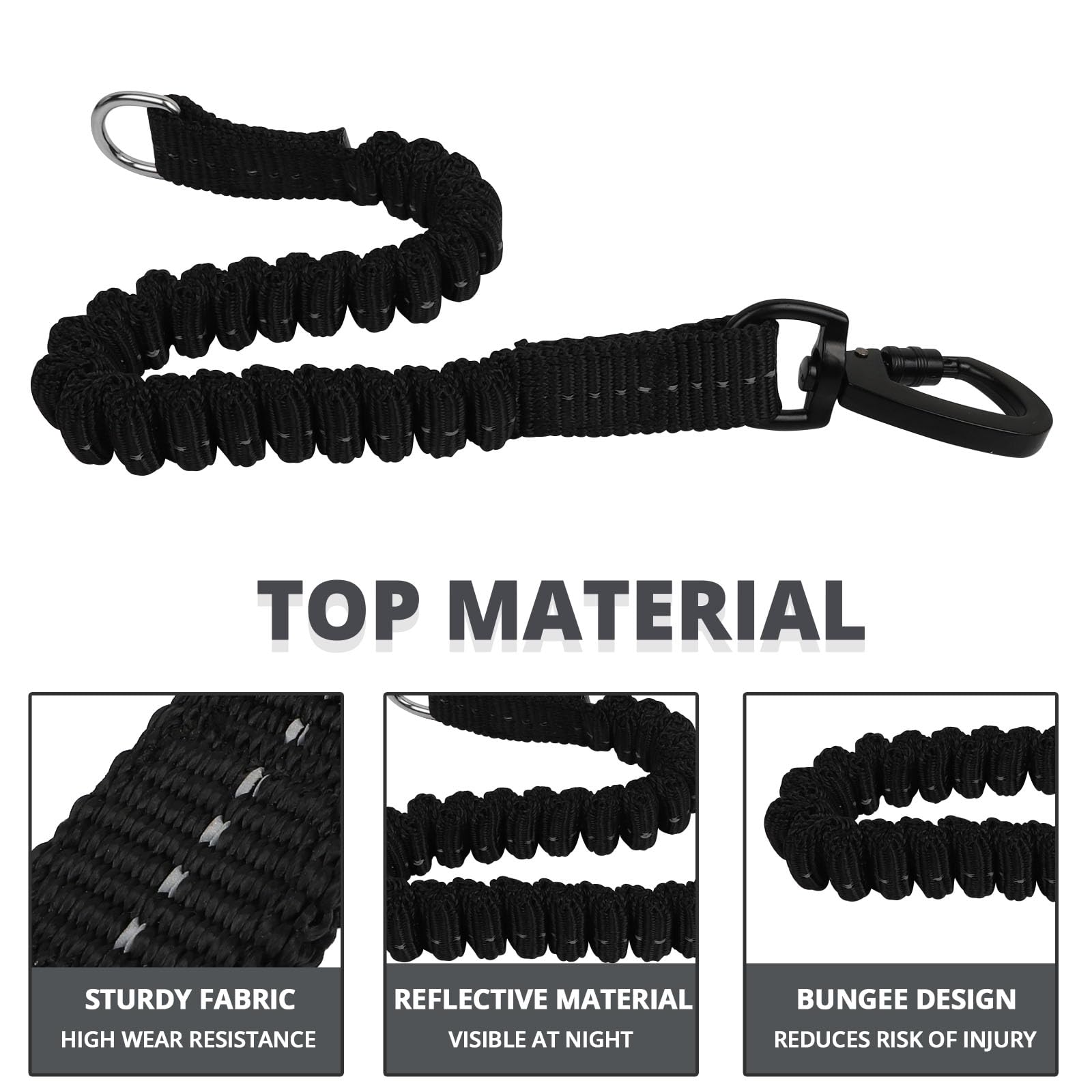 Jenico Rope Dog Leash 8Ft: Heavy Duty Leashes With Swivel Lockable Hook Reflective Threads Bungee And Padded Handle - Dog Lead F