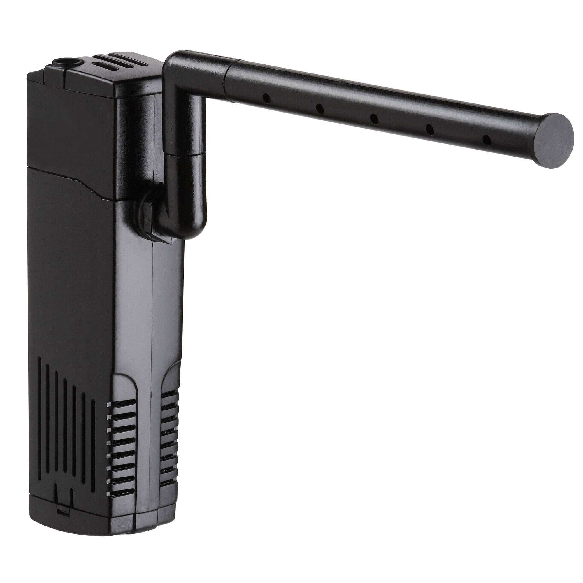 Nicrew Aquarium Internal Filter, Submersible Power Filter With Multiple Function, Aeration System With Sponge Filter For Fish Tanks 10-20 Gallon, 100 Gph, 7W