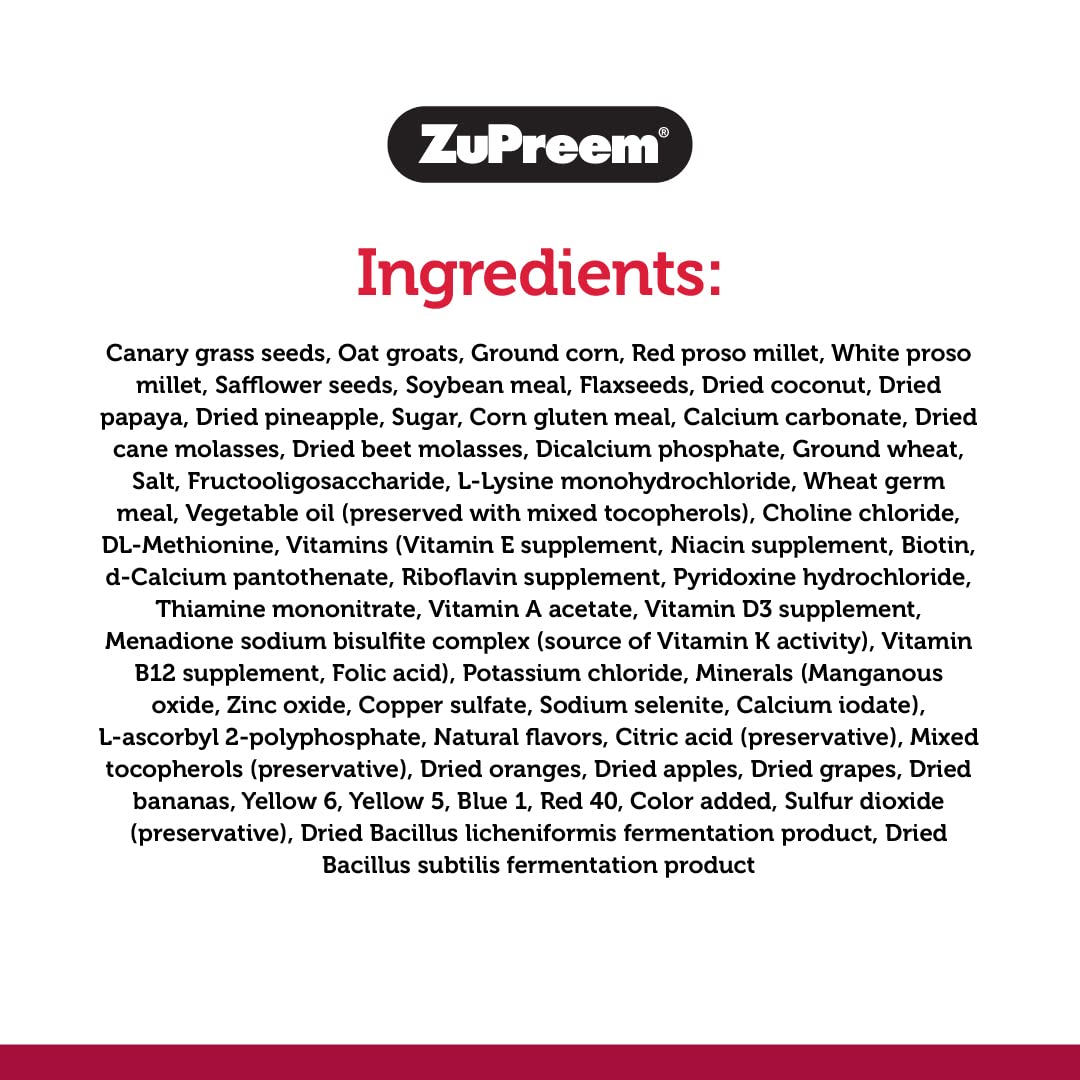 ZuPreem Smart Selects Bird Food for Small Birds, 2 lb - Everyday Feeding for Parakeets, Budgies, Parrotlets