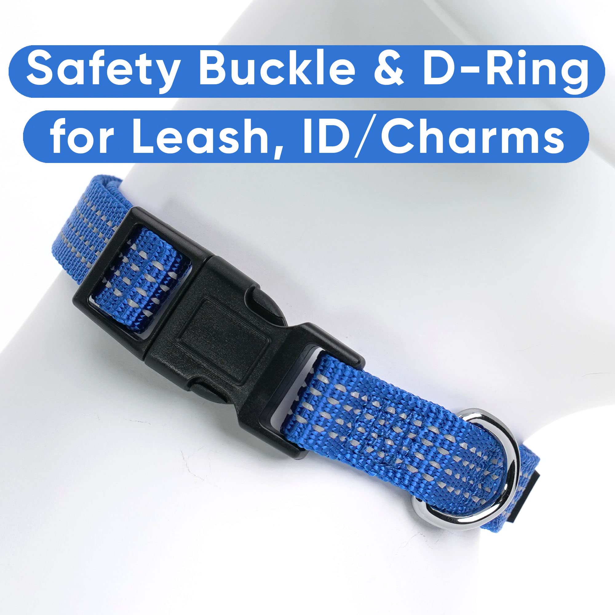 Pawtitas Reflective Dog Collar Adjustable Dog Collars For Large Dogs Puppy Collar Large Dog Collar Blue Collar