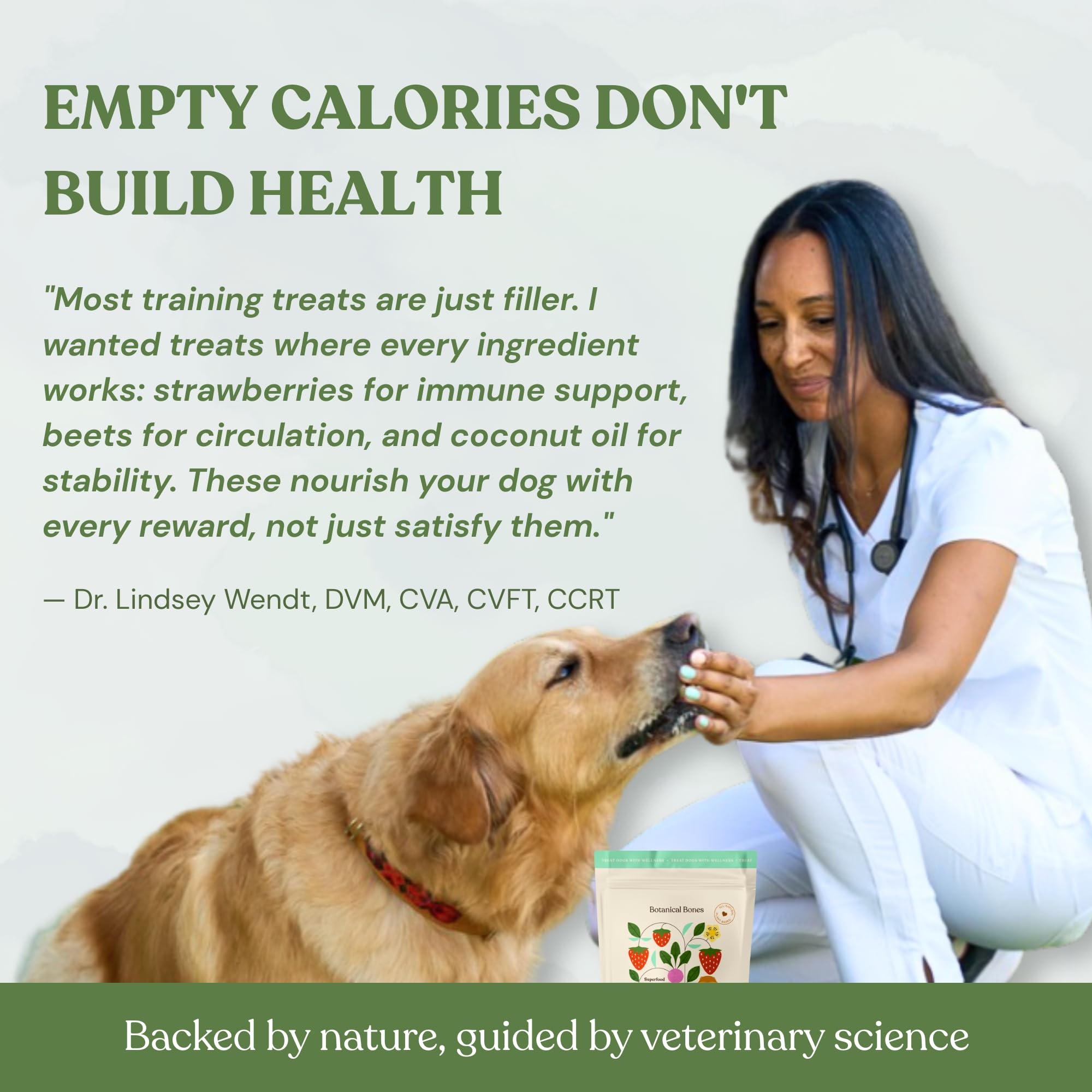 BOTANICAL BONES Love Bites Organic Training Treats for Dogs, Wheat-Free, Vegan Dog Treats, Clean Ingredients, Baked in The USA,