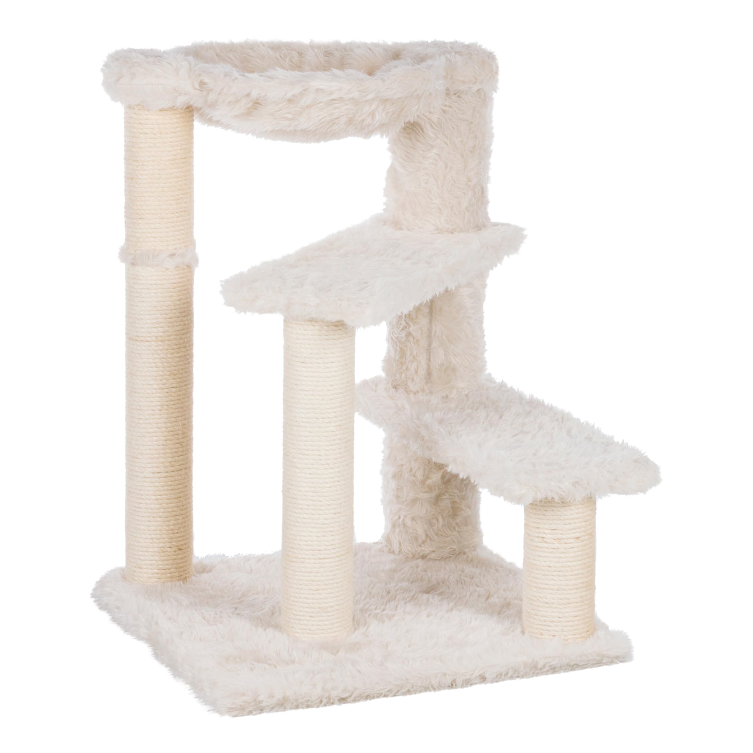 Trixie Baza Scratching Post - Cat Tower with Jute Posts, Hammock & Step Platforms - Indoor Cat Furniture for Scratching & Climbi