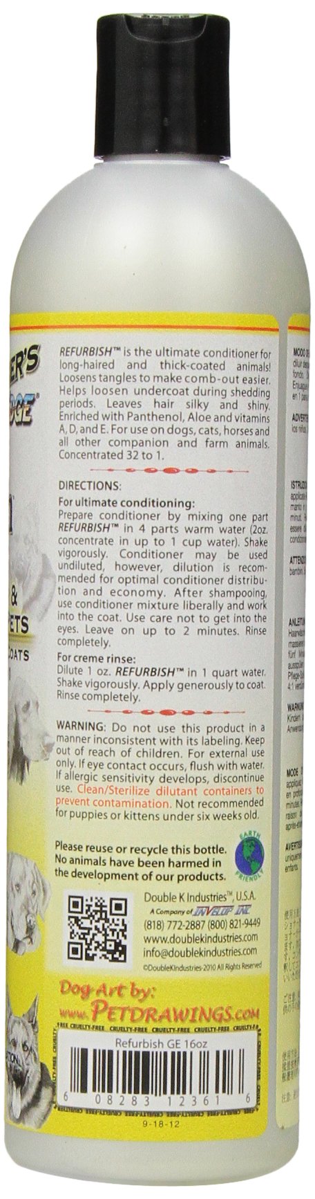 Groomer'S Edge Re-Fur-Bish Pet Conditioner, 16-Ounce