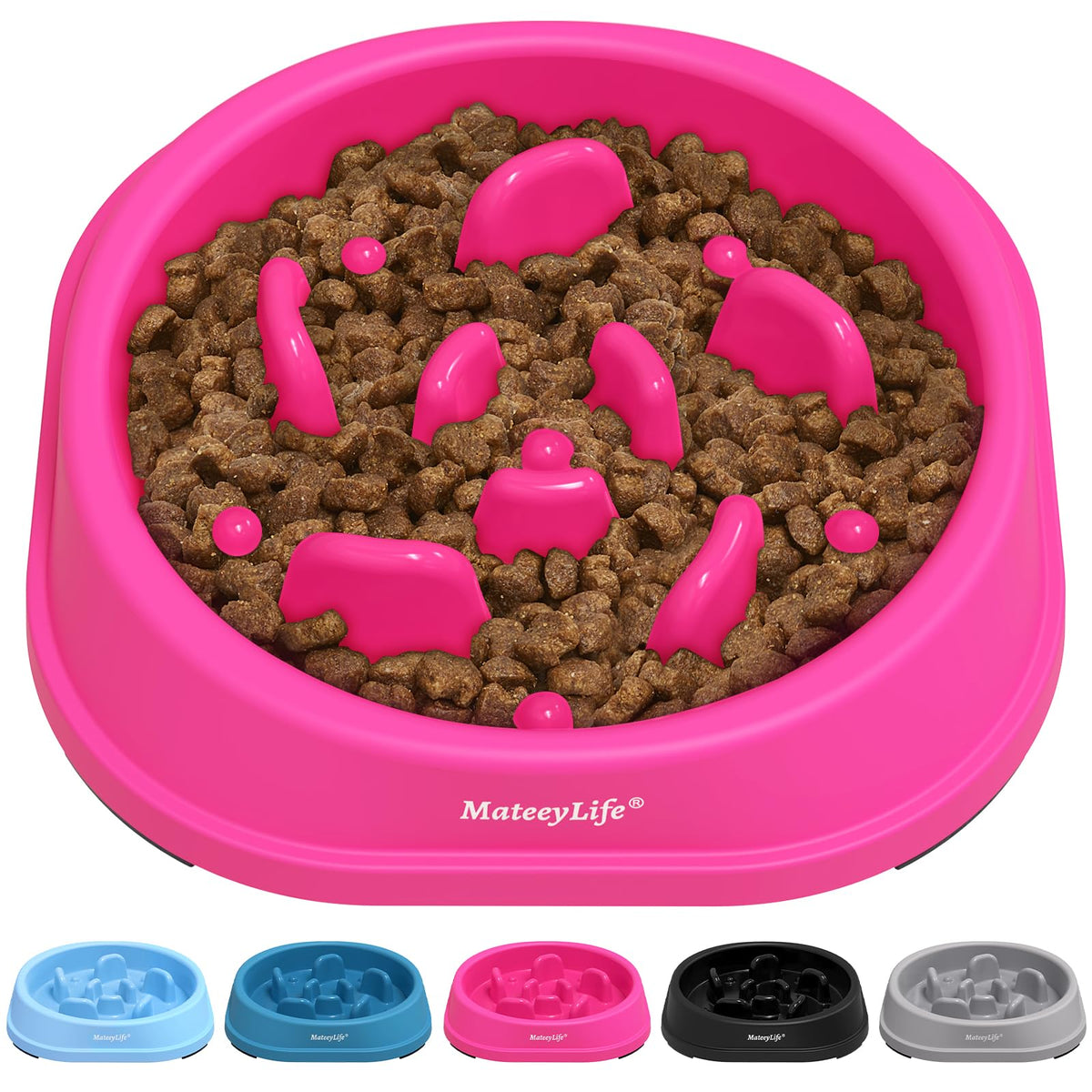 Mateeylife Small Slow Feeder Cat Bowls, Anti-Choking Puzzle Cat Food Bowls, Non Slip Interactive Dog Feeding Bowls Slow Down Eating, Bloat Stop Maze Cat Dishes Dog Feeder For Small Breeds 1 Cup Purple