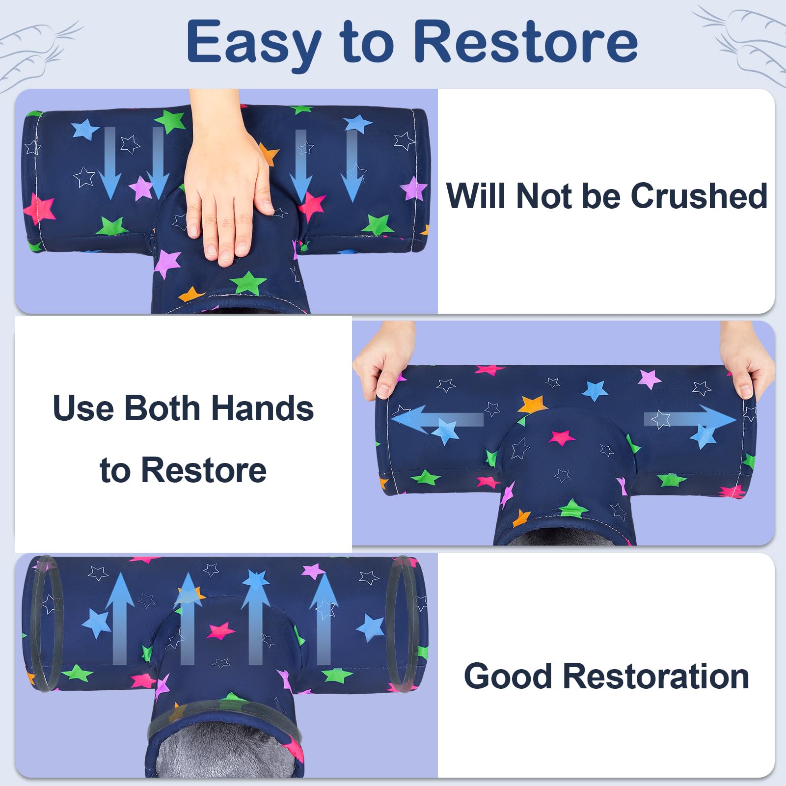 Glittme Guinea Pig Tunnel Washable Guinea Pigs Hideout Portable Rabbit Tunnels Soft Ferret Tunnel For Playing Resting Guinea Pig