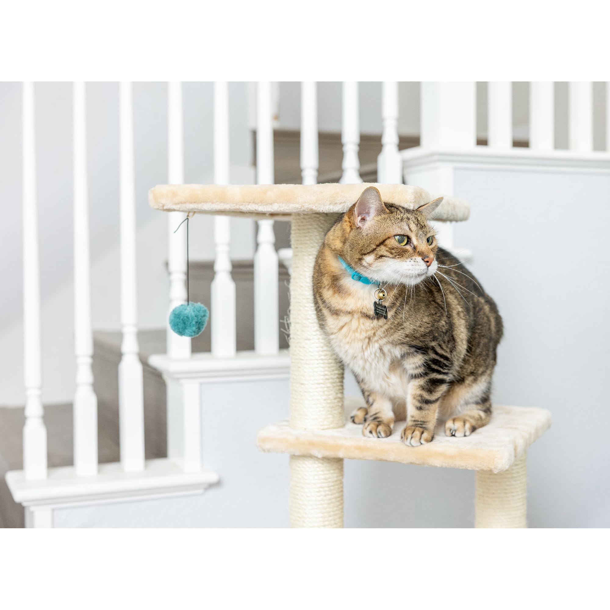 Armarkat 3 Levels Real Wood Cat Tower for Kittens Play 48 Height Beige A4801