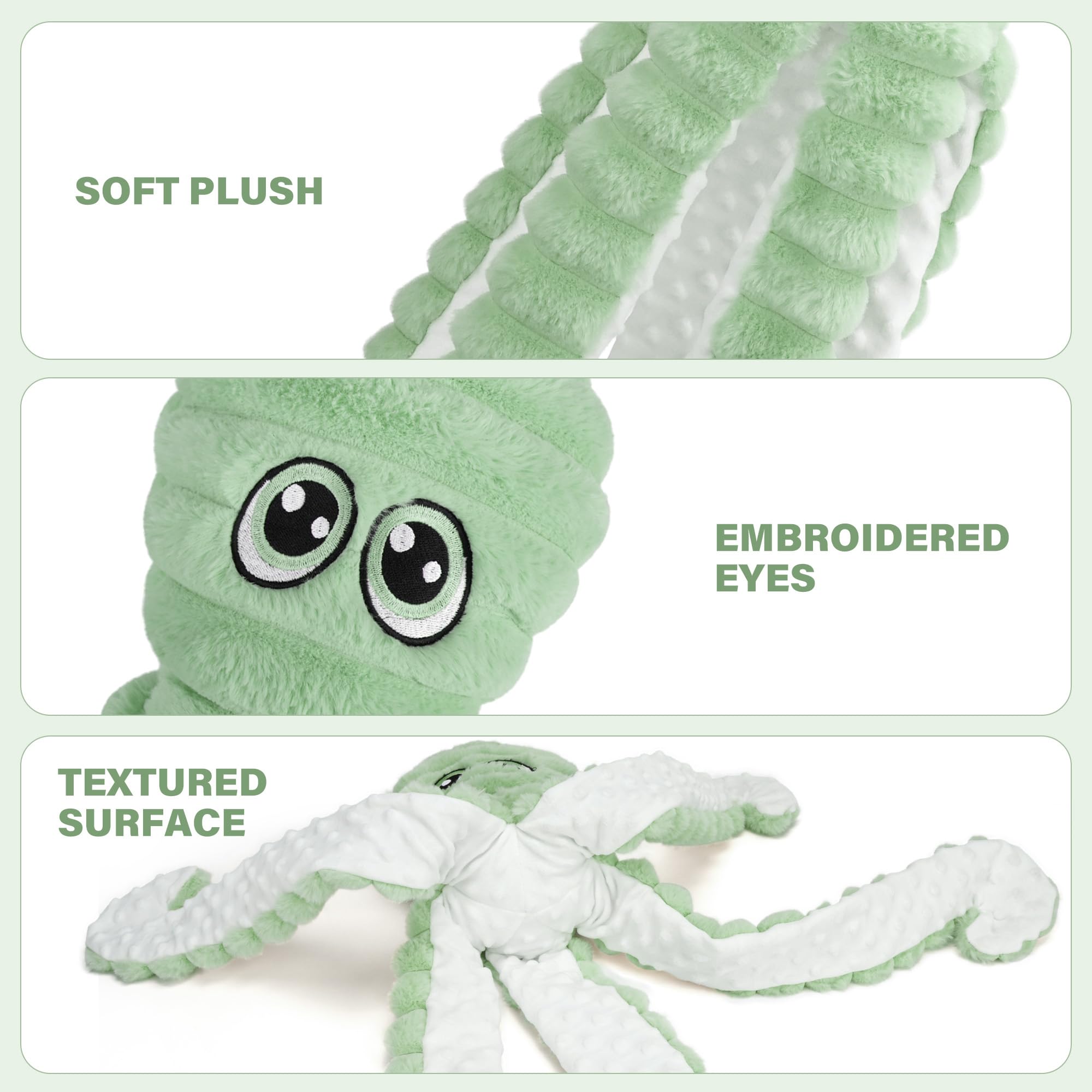 Prime Pets Dog Toys For Large Dogs, 27    Plush Octopus Dog Toy, Crinkle Squeaky Dog Toys, Pet Toy For Small Medium Large Dogs,