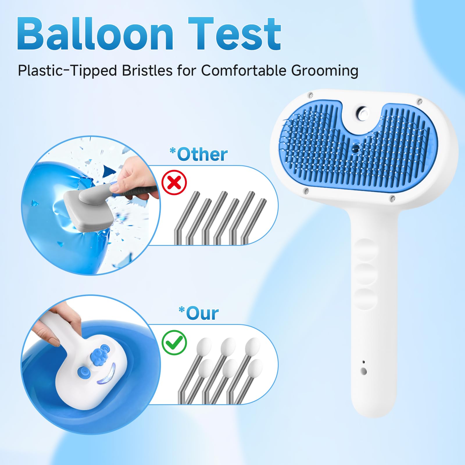 Pet Steam Brush for Dog & Cat - 3-in-1 Steam Grooming Brush for Shedding & Hair Removal - Pet comb leave-in serum with Mist for