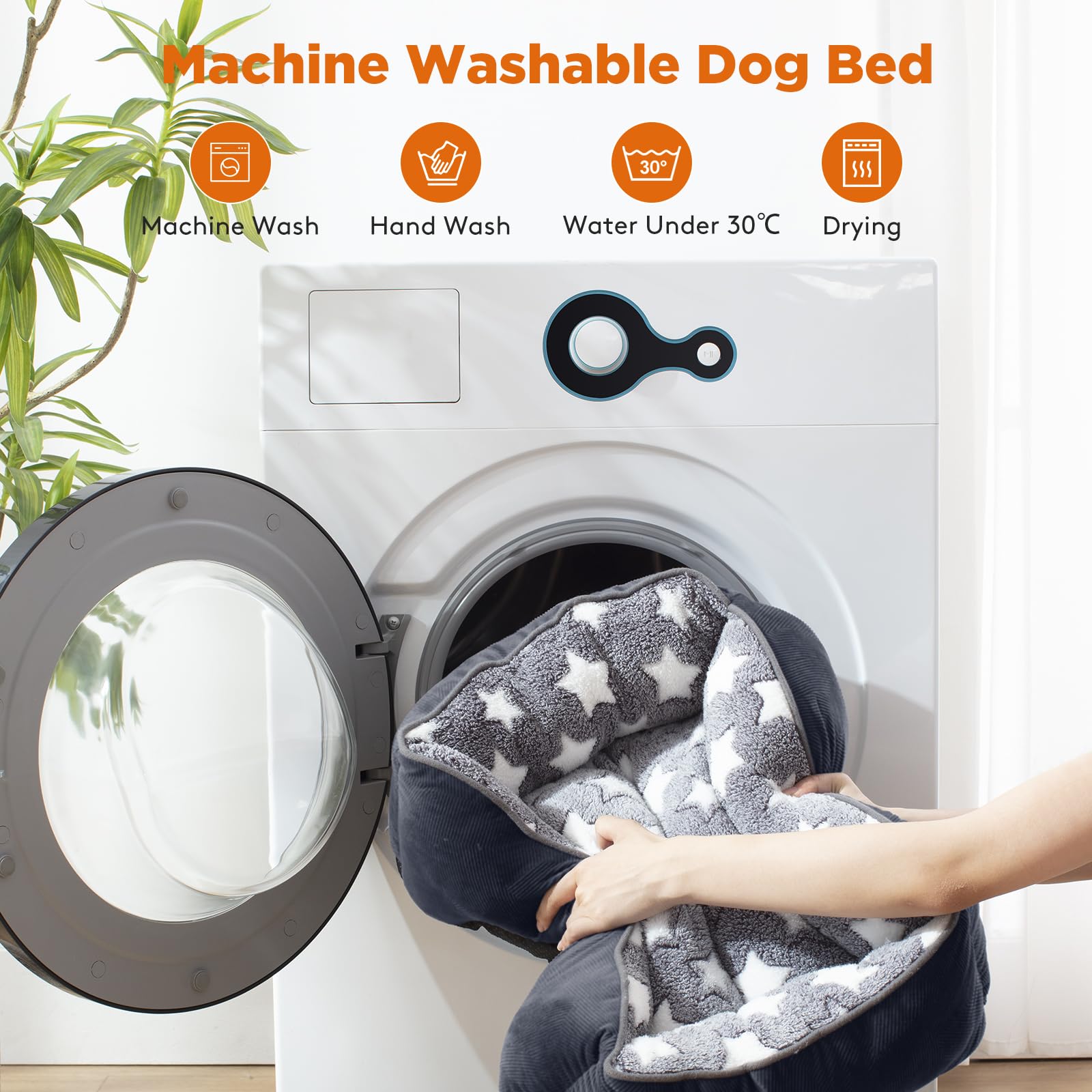 GASUR Rectangle Dog Bed for Large Dogs, Cozy Washable Bed Orthopedic Dog Sofa Bed, Durable Pet Cuddler Anti-Slip Bottom, Soft Ca