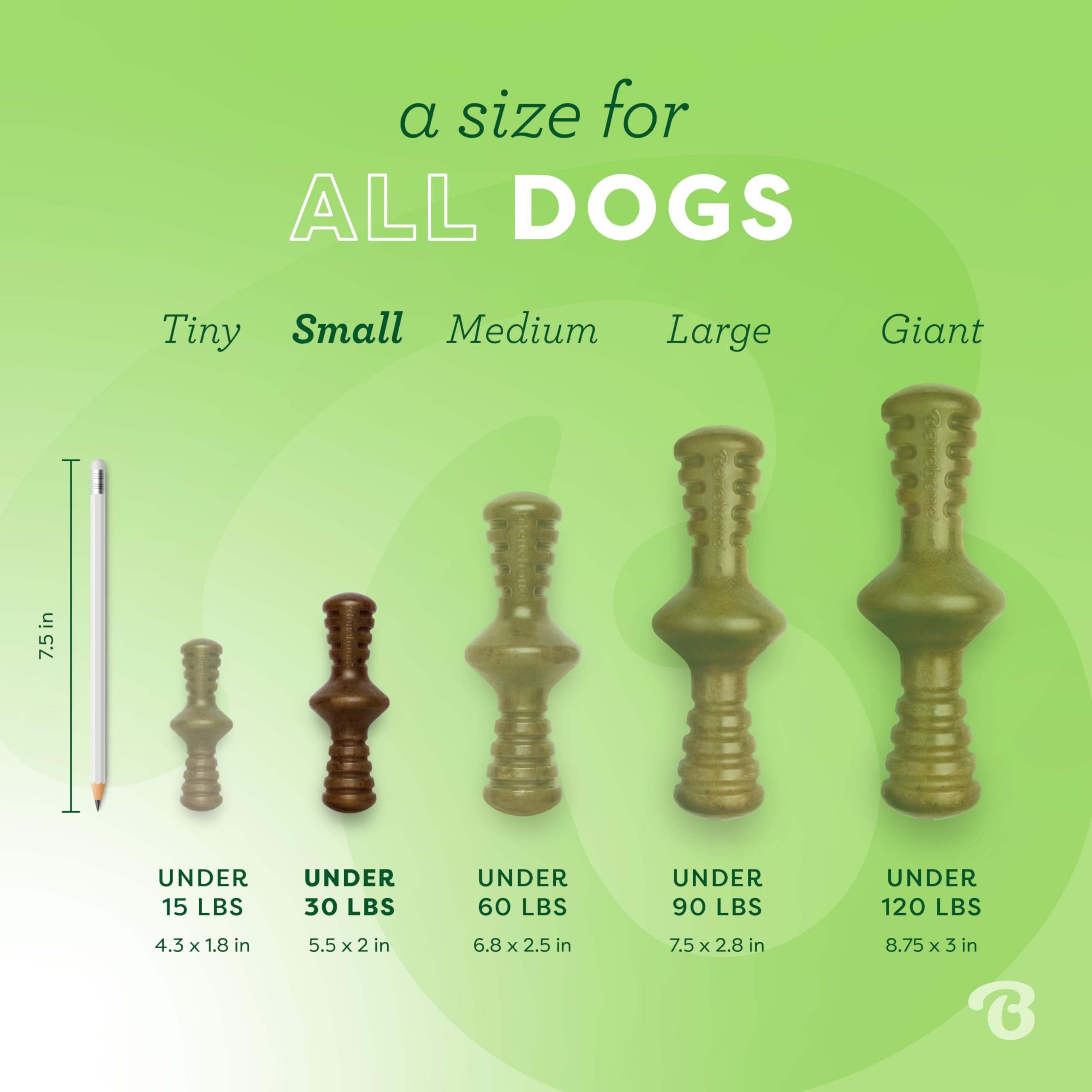 Benebone Zaggler Rolling Dog Chew Toy For Aggressive Chewers, Real Bacon, Made In Usa, Small