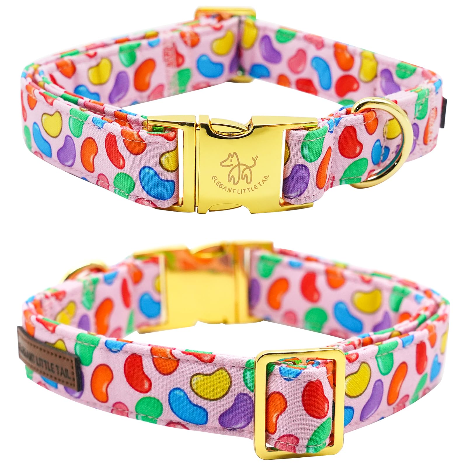 Elegant little tail Easter Dog Collar, Colorful Candy Print Pet Collar Dogs Cute Pink Dog Collar Boy Girl Dog Collars Pet Gift A