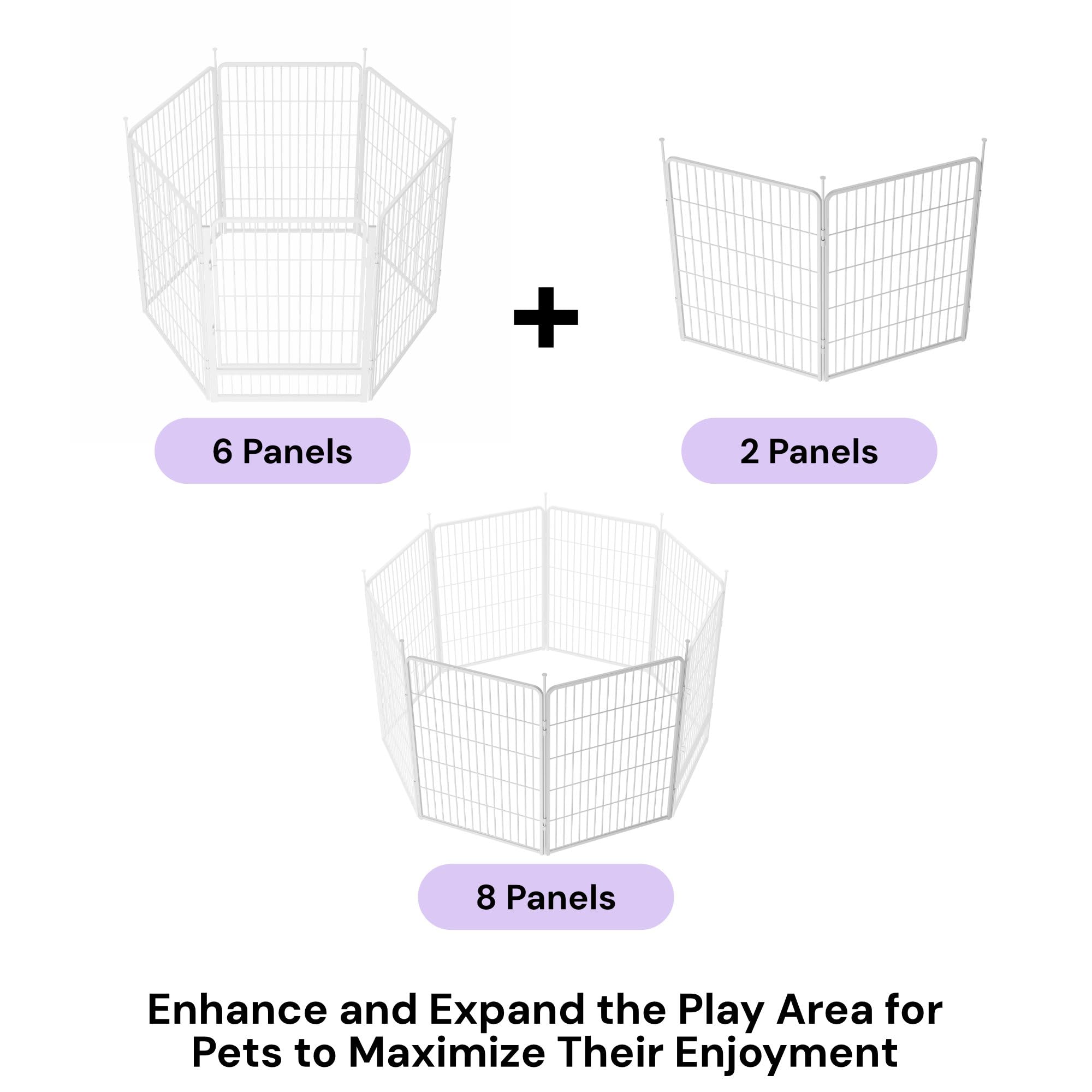 Sunsgrove Indoor Dog Playpen With Wider Door, 32 Inch 2 Panels Non Slip Dog Pen Indoor, Anti Rust Dog Fence, Free And Safe Play,