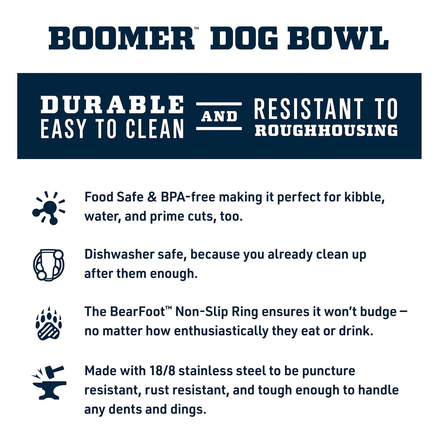 Yeti Boomer 4, Stainless Steel, Non-Slip Dog Bowl, Holds 32 Ounces, Ultramarine Violet