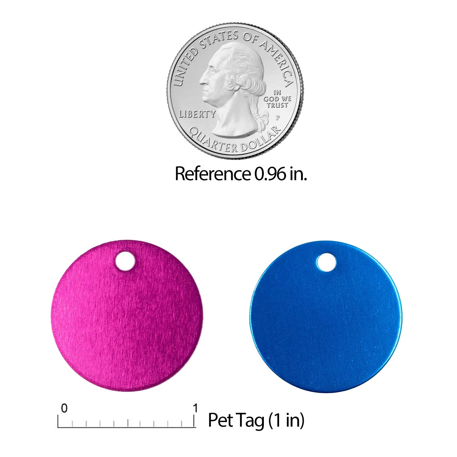 Auear, 10 Pack Round Shape Pet Id Tag Blank For Dog Cat Double Sided 25Mm Name Phone Number Charm Personalized Jewelry Making (10 Colors)