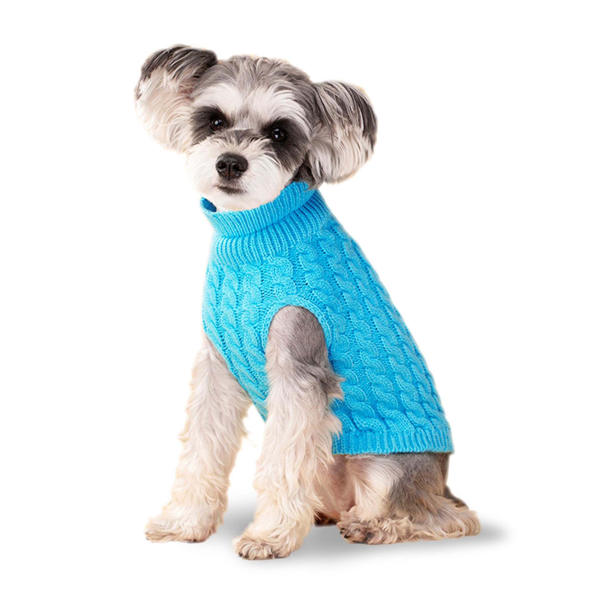 Dog Sweater, Blue L Dog Pullover Sweater, Turtleneck Knitwear, Dog Outfits for Small Dogs and Medium Dogs, Warm Clothes for Bull