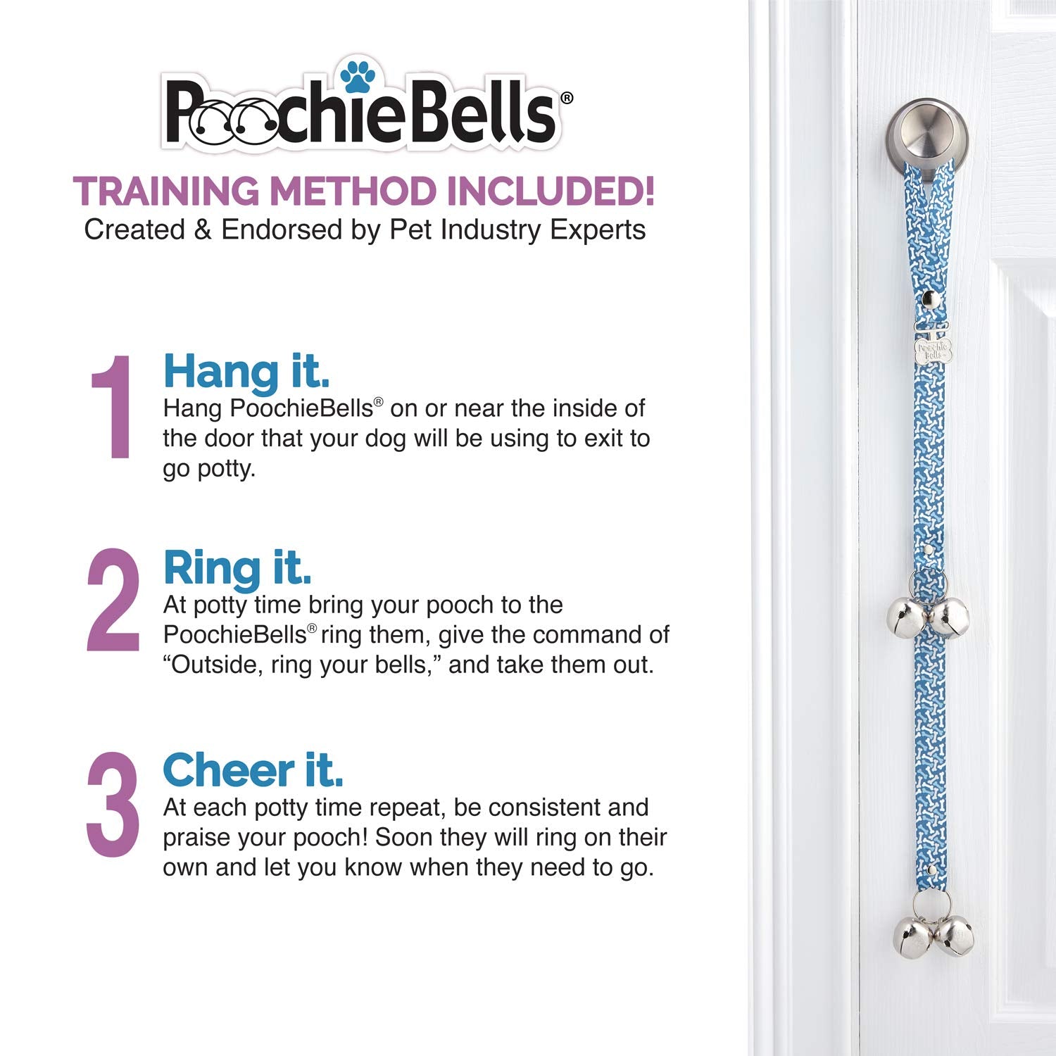 Poochiebells The Original Doggie Doorbell, Puppy Potty Training Bells, Keep Calm And Wag On