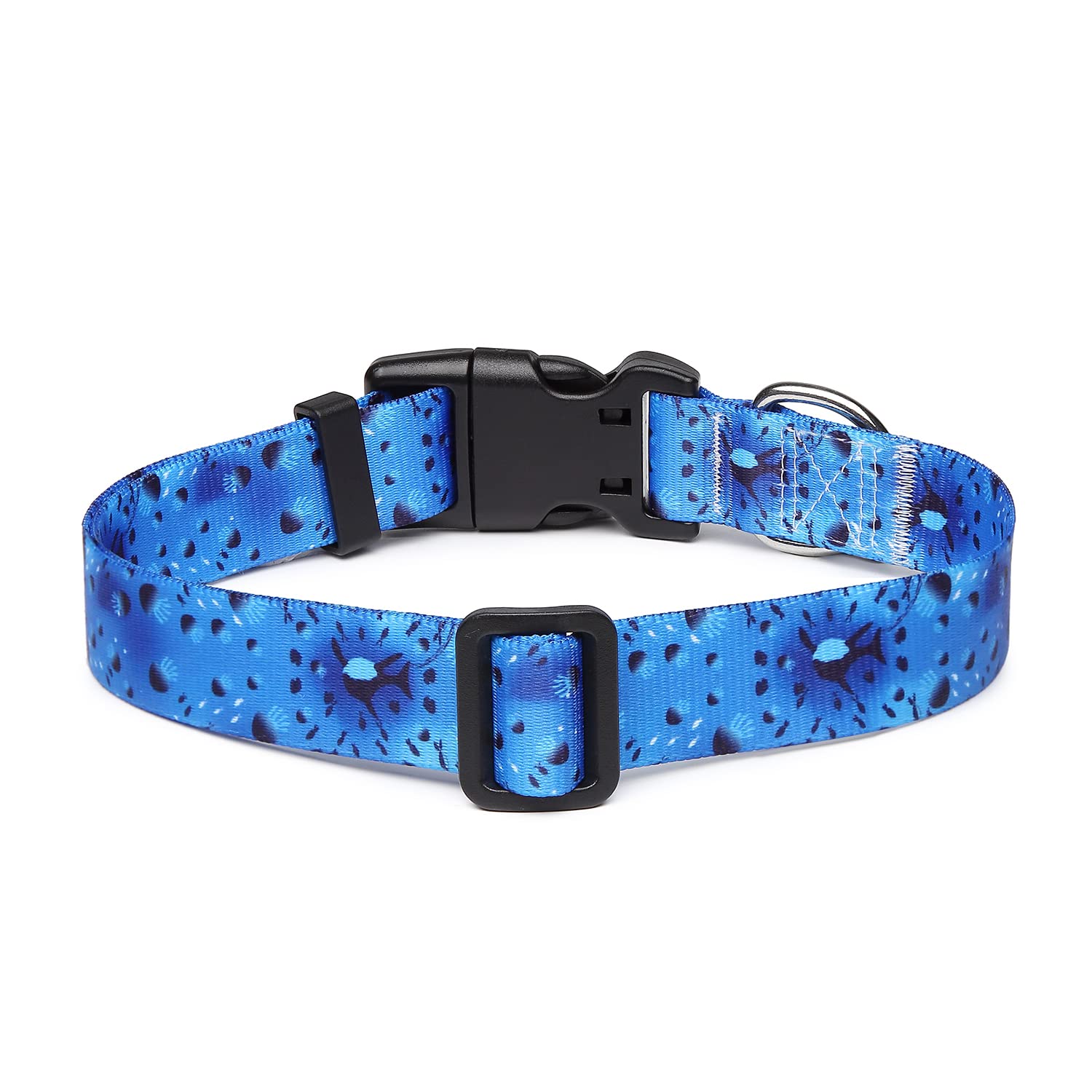 Suredoo Adjustable Dog Collar with Patterns, Ultra Comfy Soft Nylon Breathable Pet Collar for Small Medium Large Dogs (M, Blue O