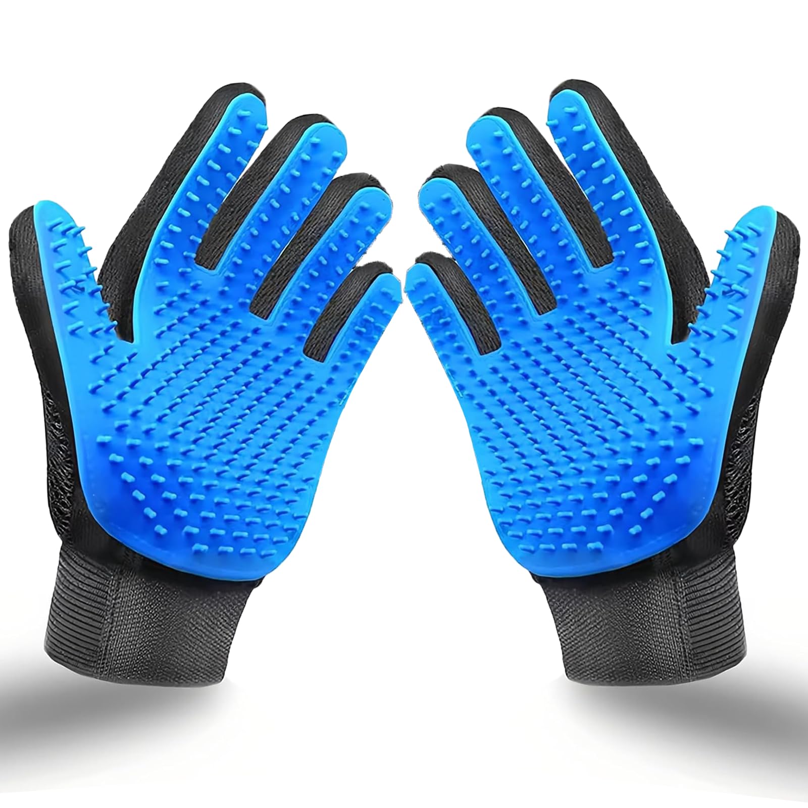 Nvnan Cat & Dog Grooming Gloves For Shedding,Pet Grooming Gloves With Vacuum,2-In-1 Deshedding Brush & Massage Mitt, Safe For Do