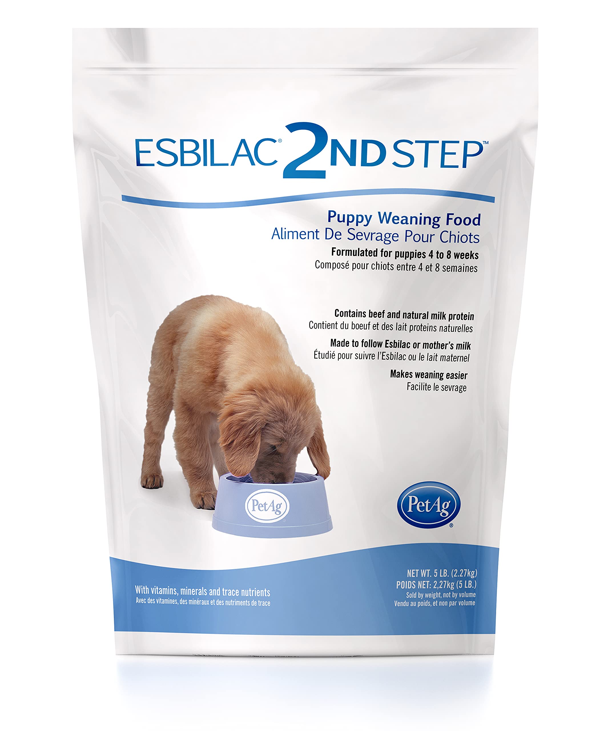 PetAg Esbilac 2nd Step Puppy Weaning Food - With Natural Milk Protein, Vitamins, and Minerals for 4-8 Week-Old Puppies - 80 Oz (